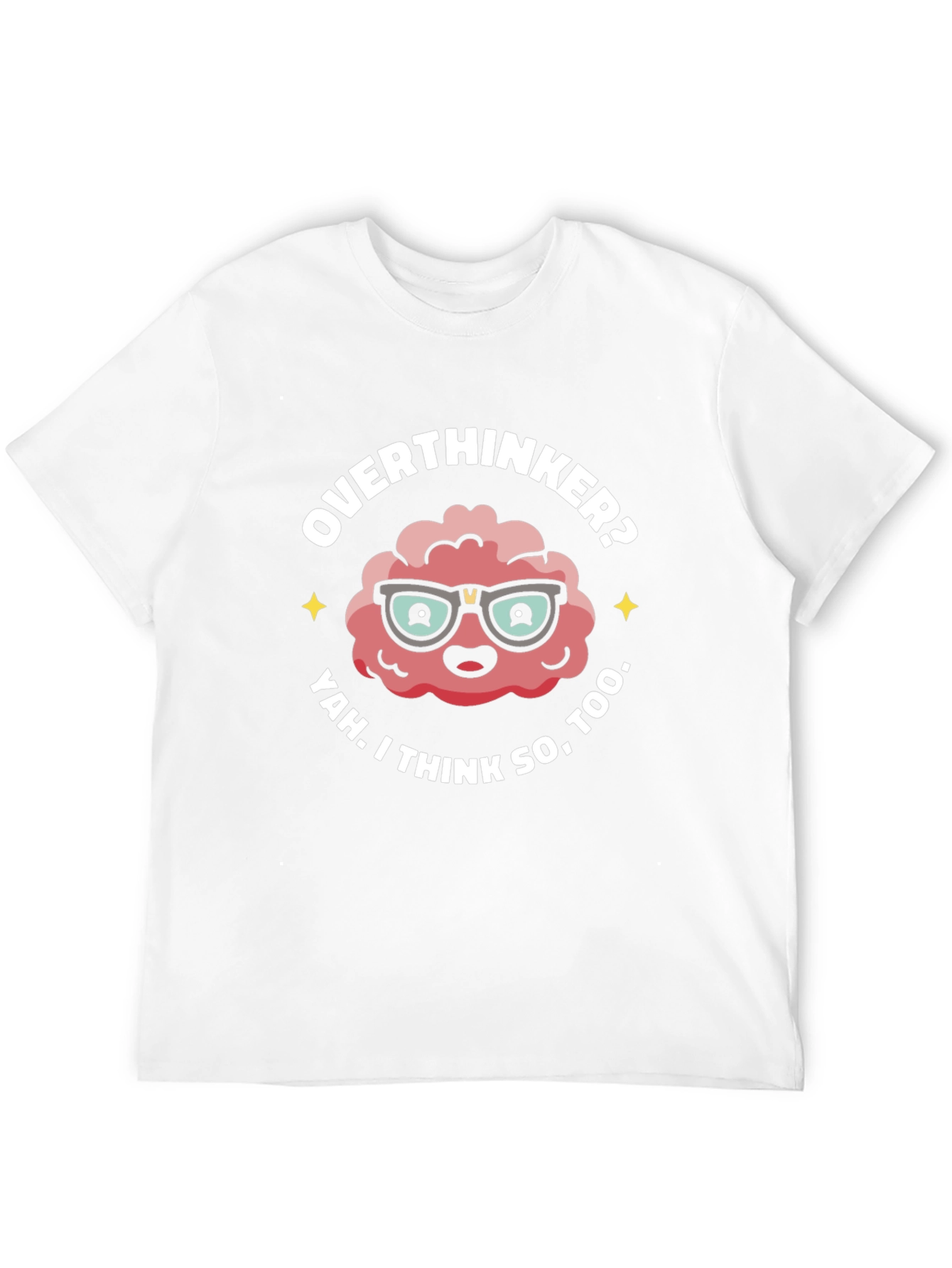 Black Overthinker Graphic T-Shirt - Funny Brain Tee view 12