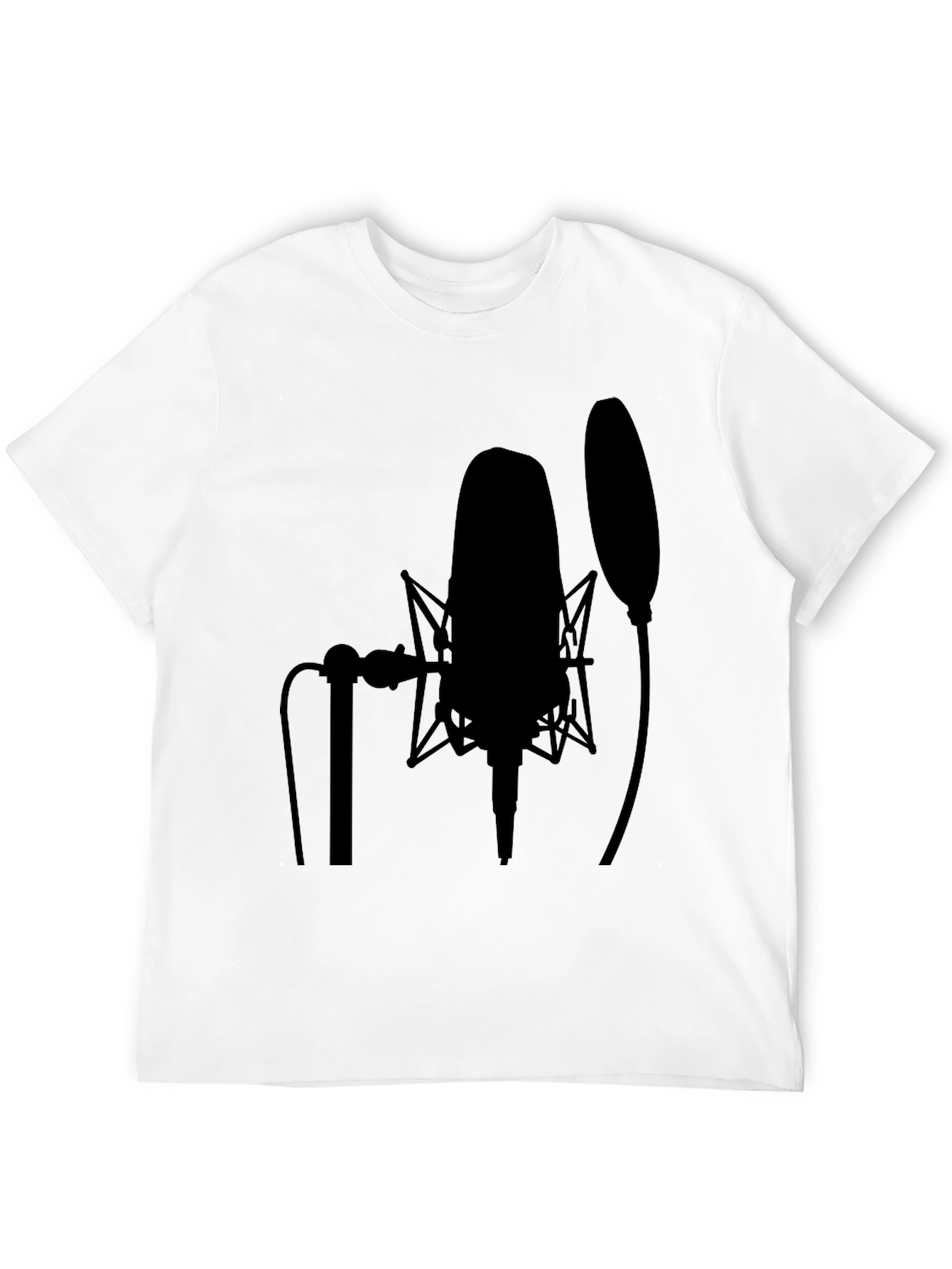 Black Studio Microphone Black T-Shirt - Musician Recording Apparel view 12