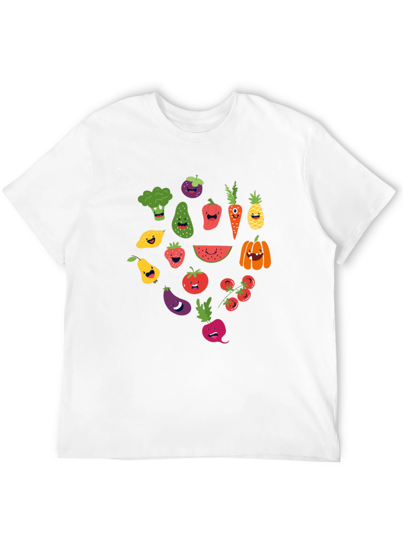 Black Whimsical Veggie T-Shirt - Fun Foodie Fashion view 12