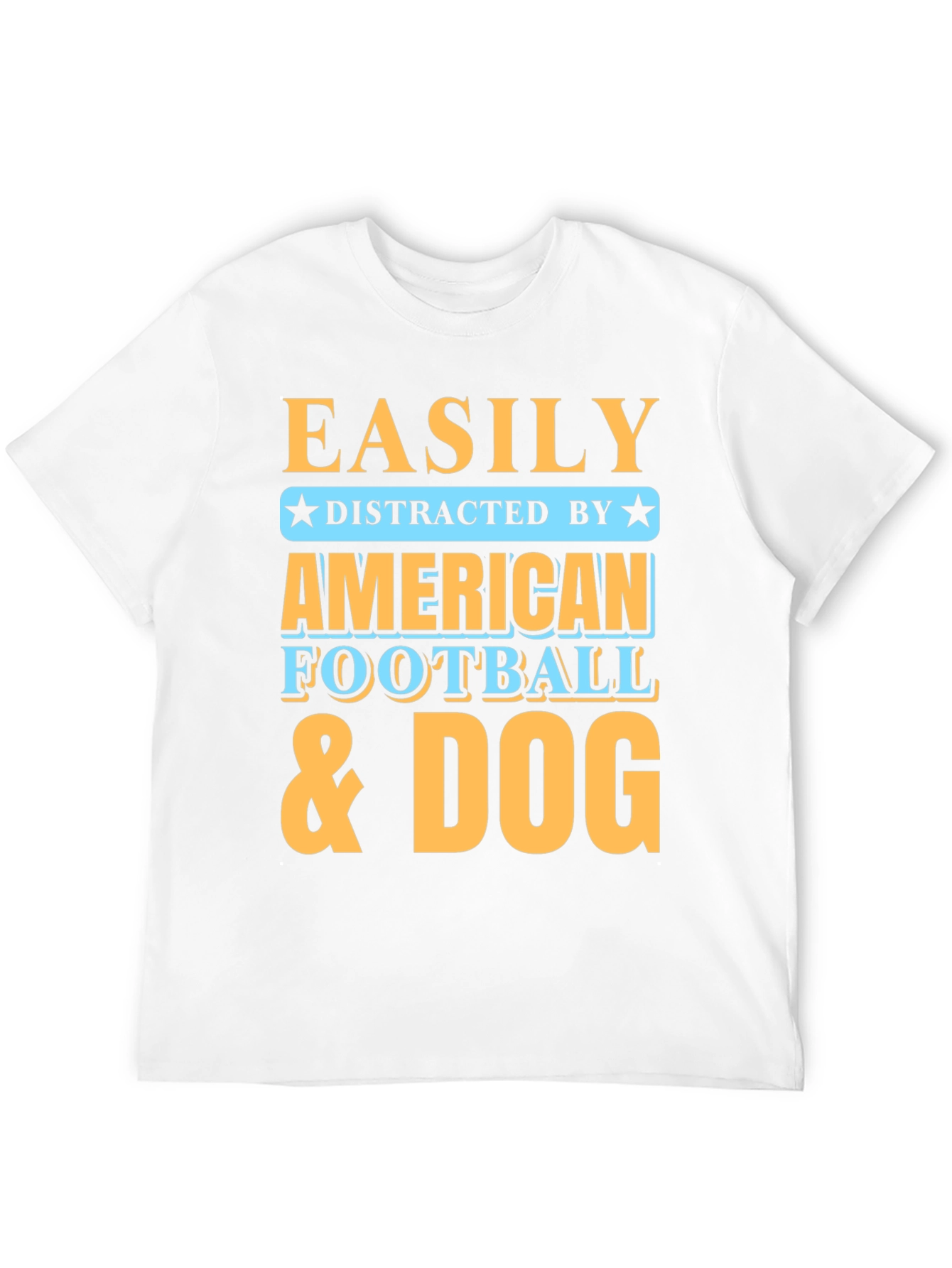 Black Easily Distracted T-Shirt - Football & Dog view 12