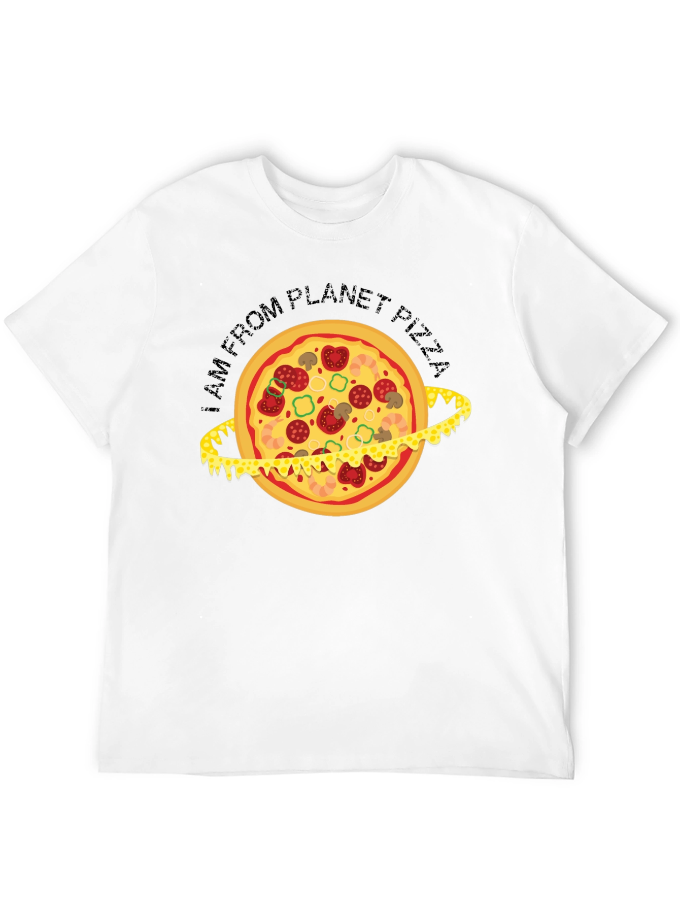 Black Planet Pizza T-Shirt - Black Graphic Tee view 12