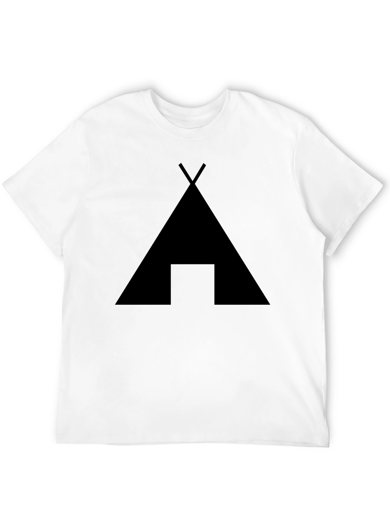 Black Minimalist Teepee Graphic T-Shirt - Black view 12