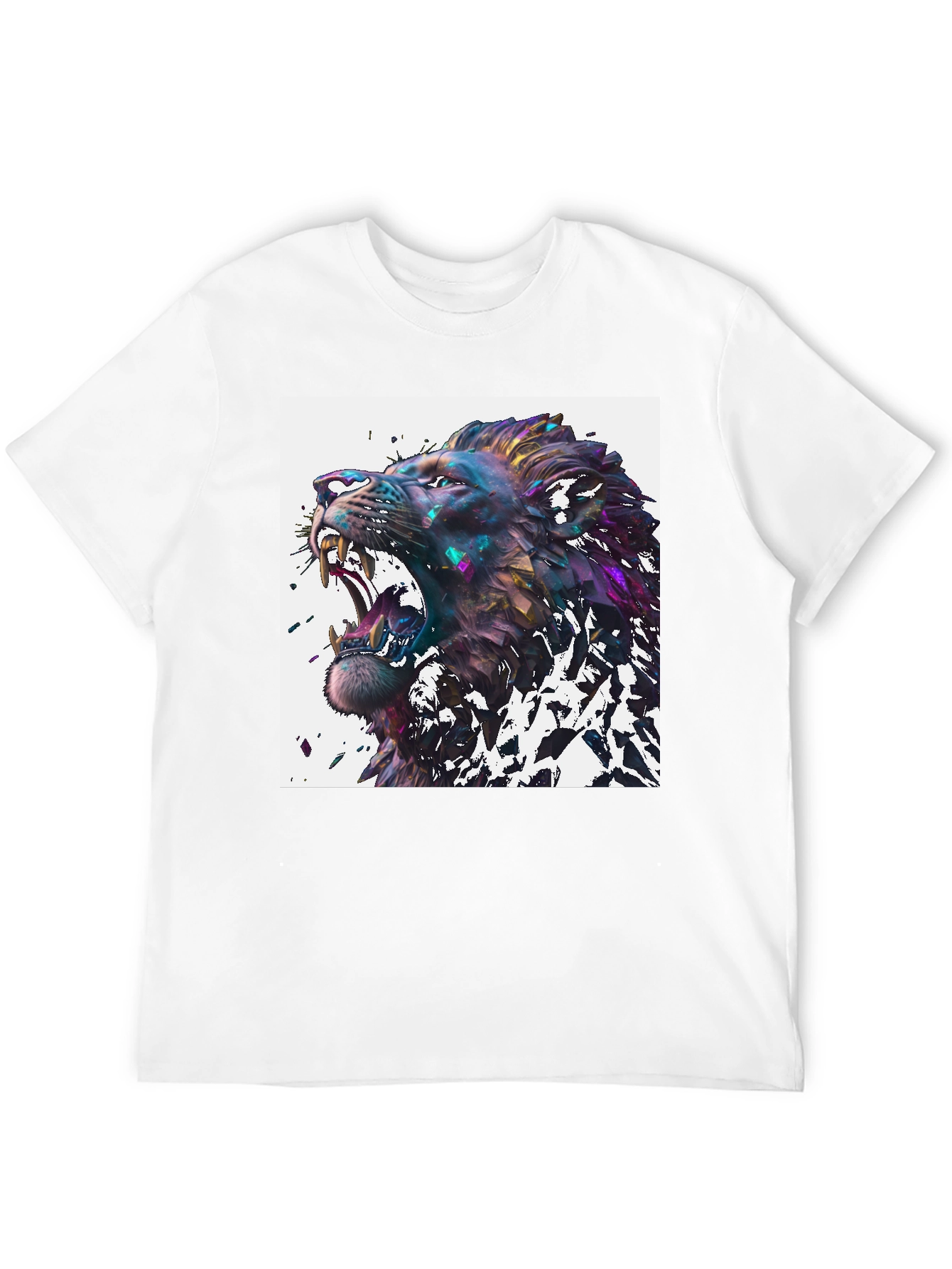 Black Roaring Lion Graphic Tee - Abstract Art Print view 12