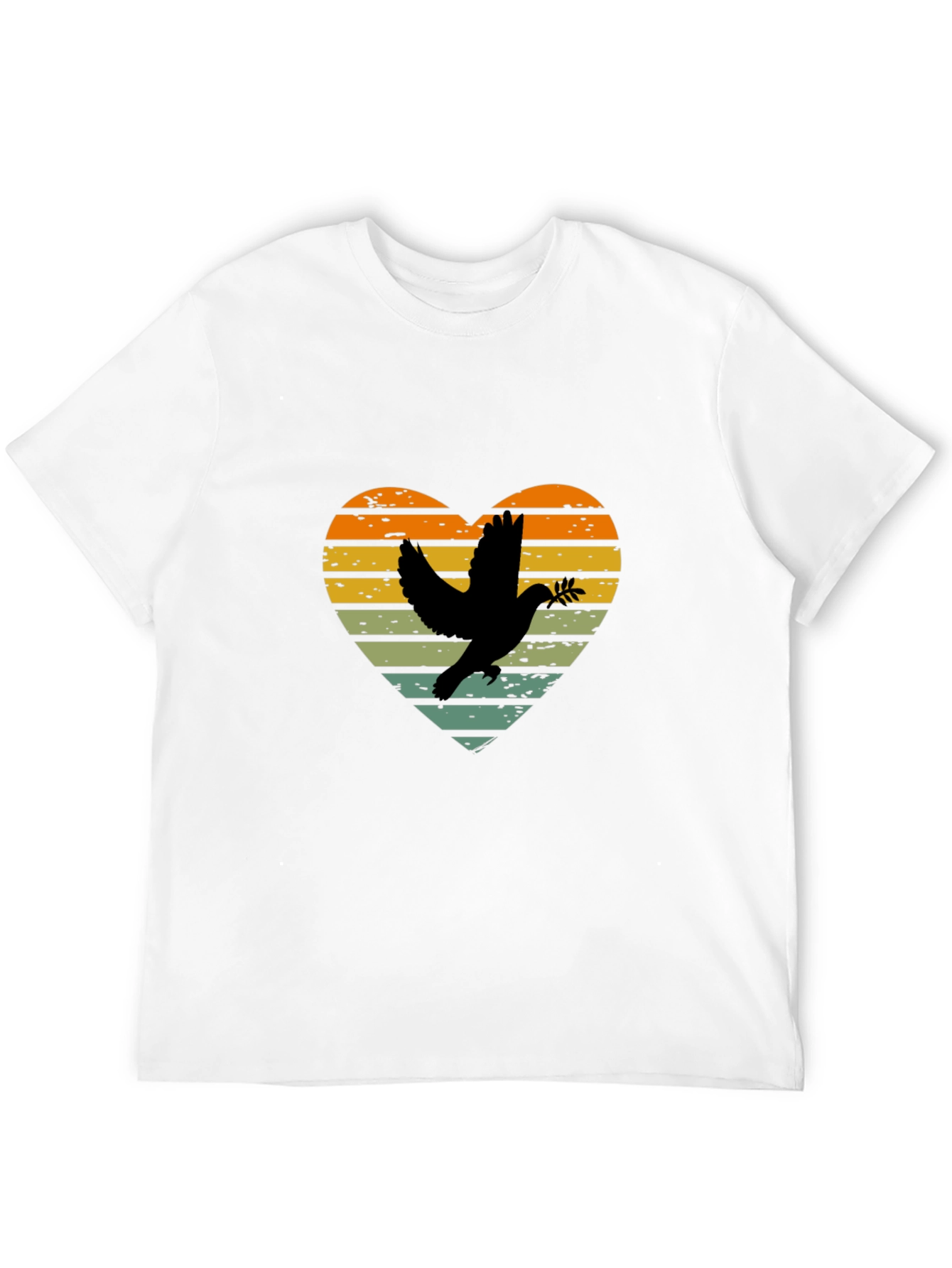 Dove Heart Graphic T-Shirt - Peace & Love Design - 12