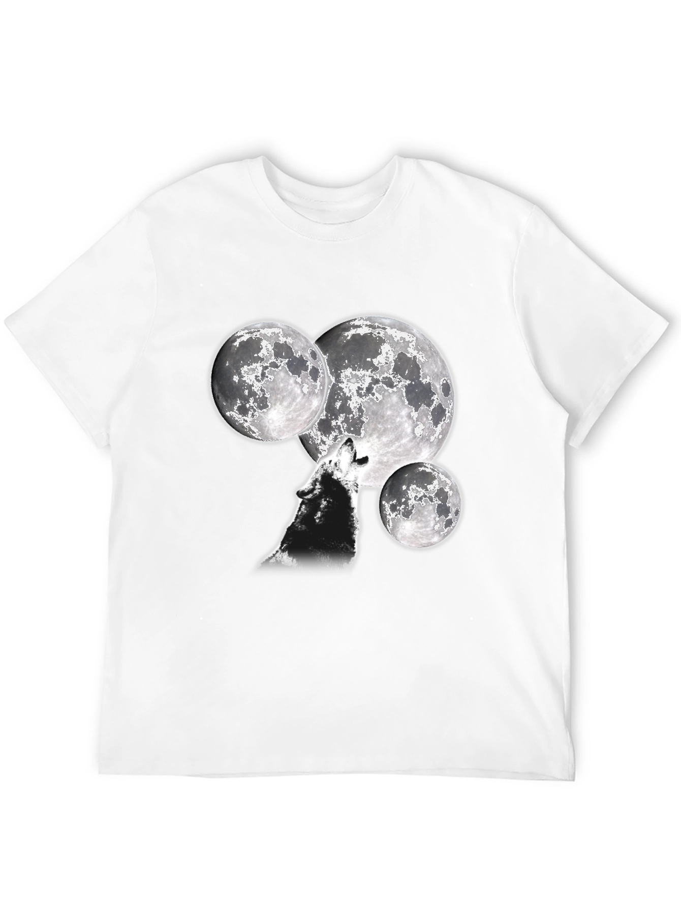 Black Wolf Howling at Moon T-Shirt view 12