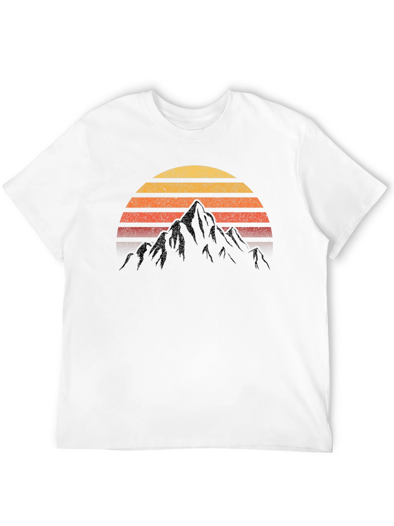 Black Retro Mountain Sunset T-Shirt view 12