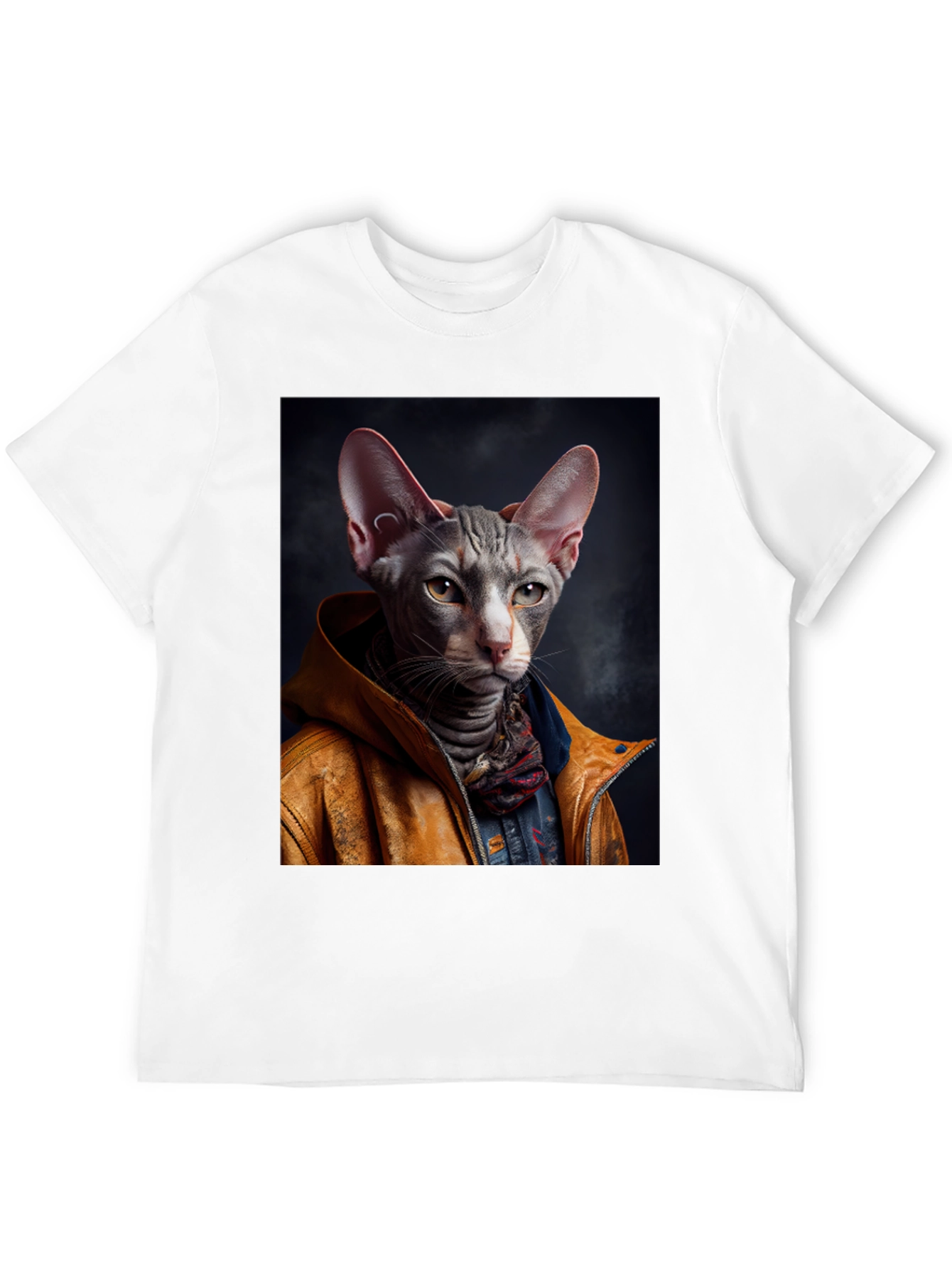 Black Cool Cat T-Shirt - Unique Graphic Tee view 12