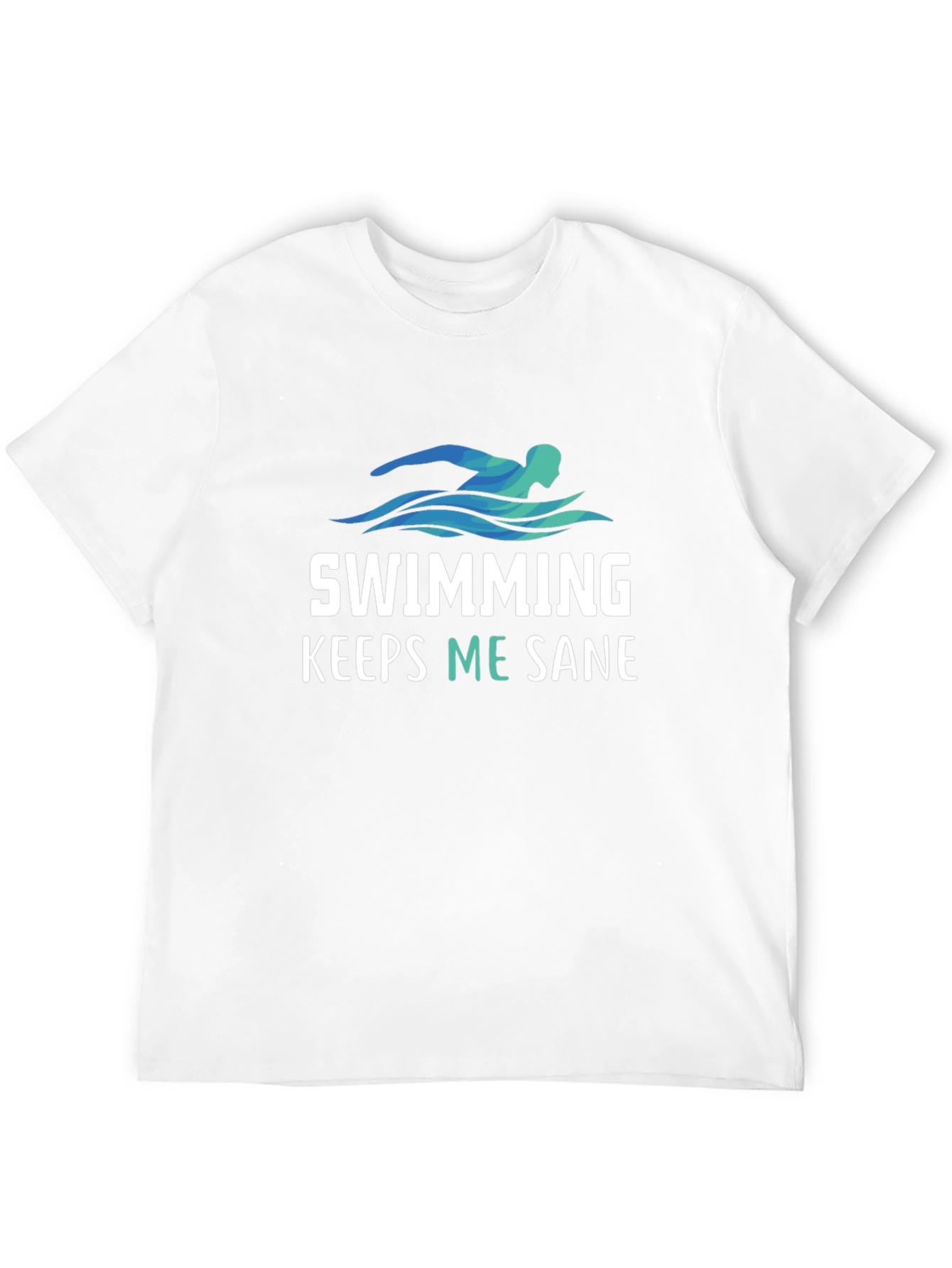 Black Swimming Keeps Me Sane T-Shirt view 12
