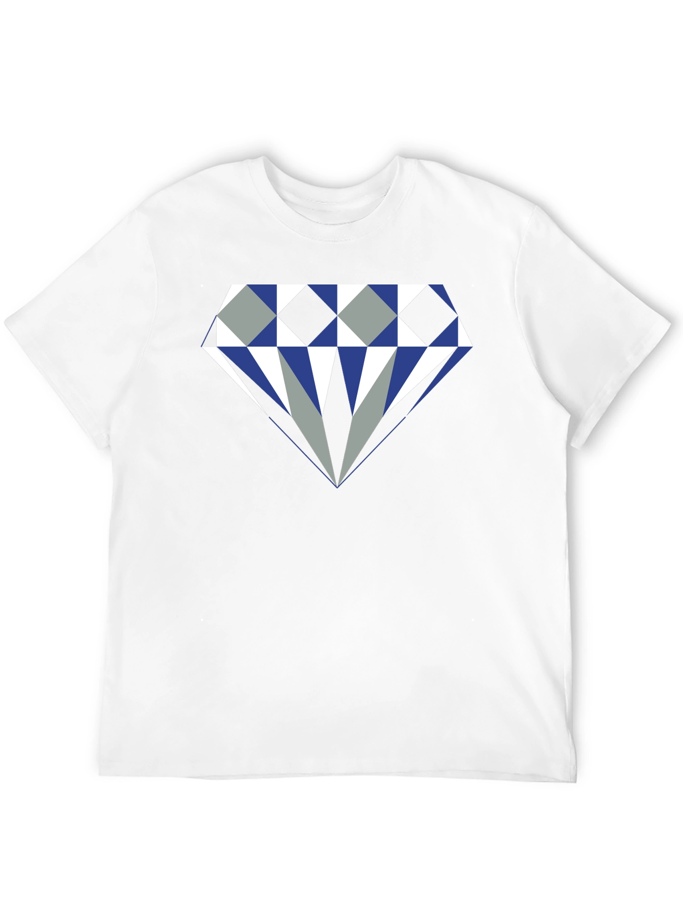 Black Geometric Diamond Graphic Print Men's Tee view 12