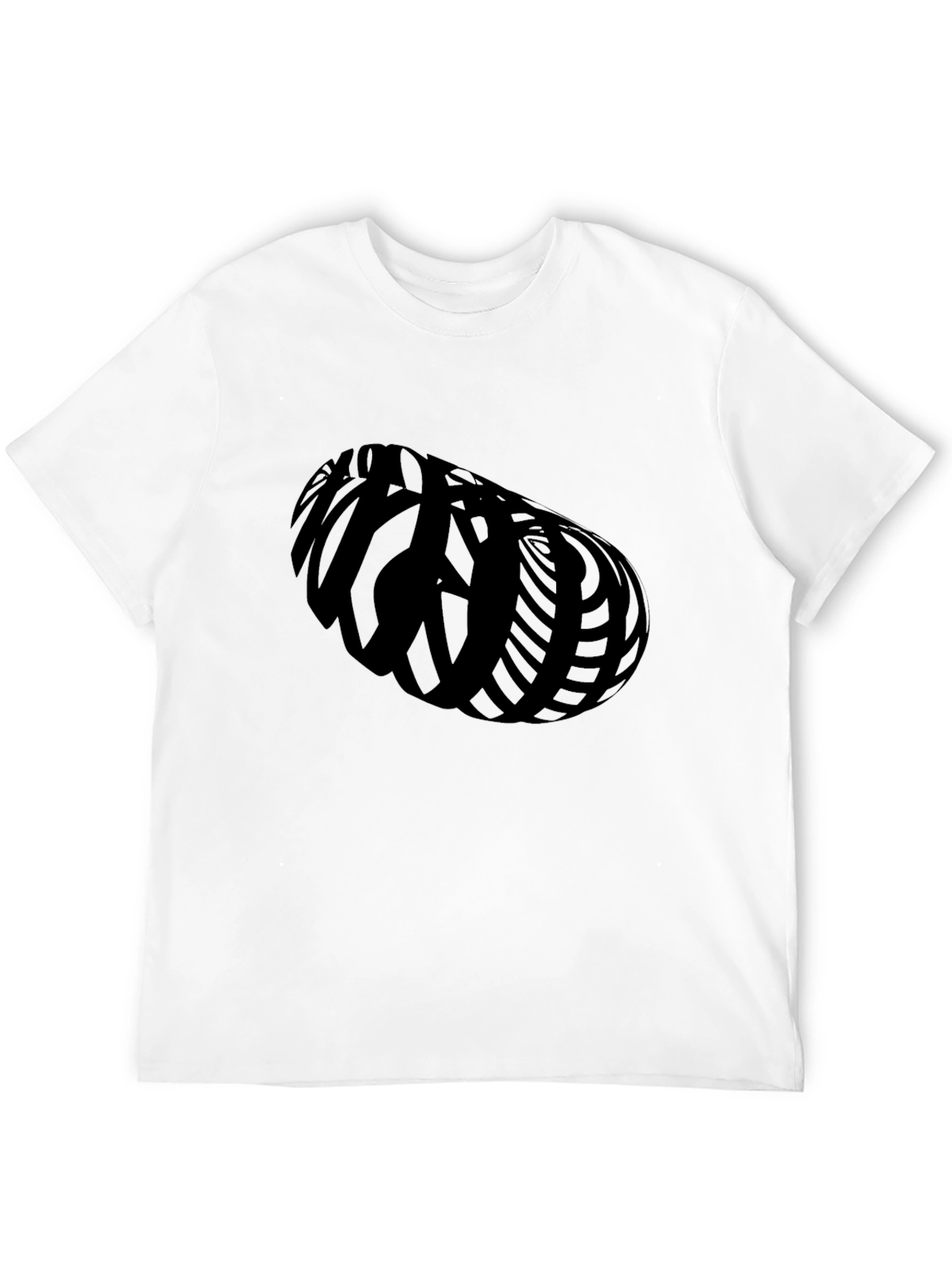 Black Abstract Graphic Black T-Shirt view 12