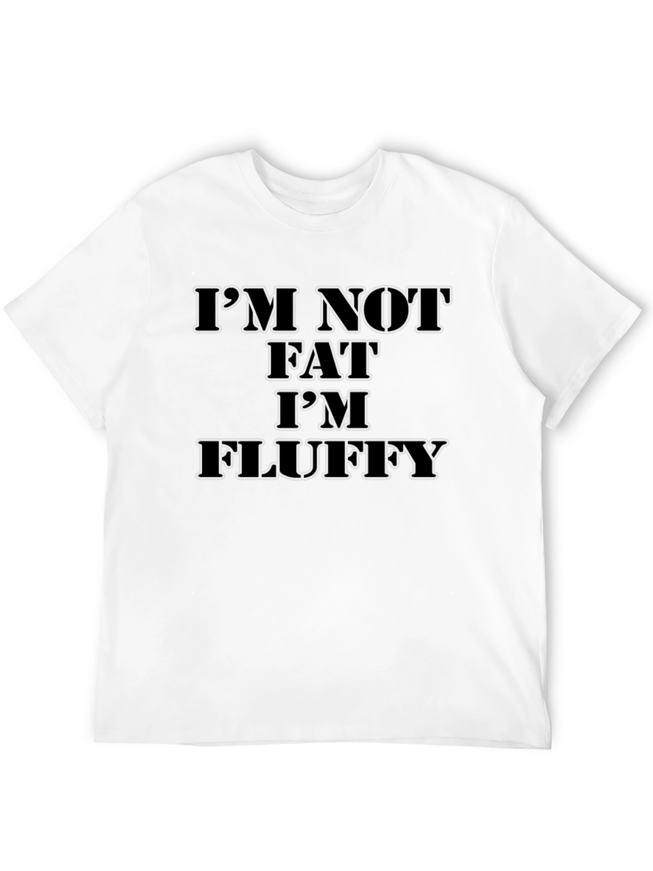 Black I'm Not Fat I'm Fluffy Black Graphic Tee view 12