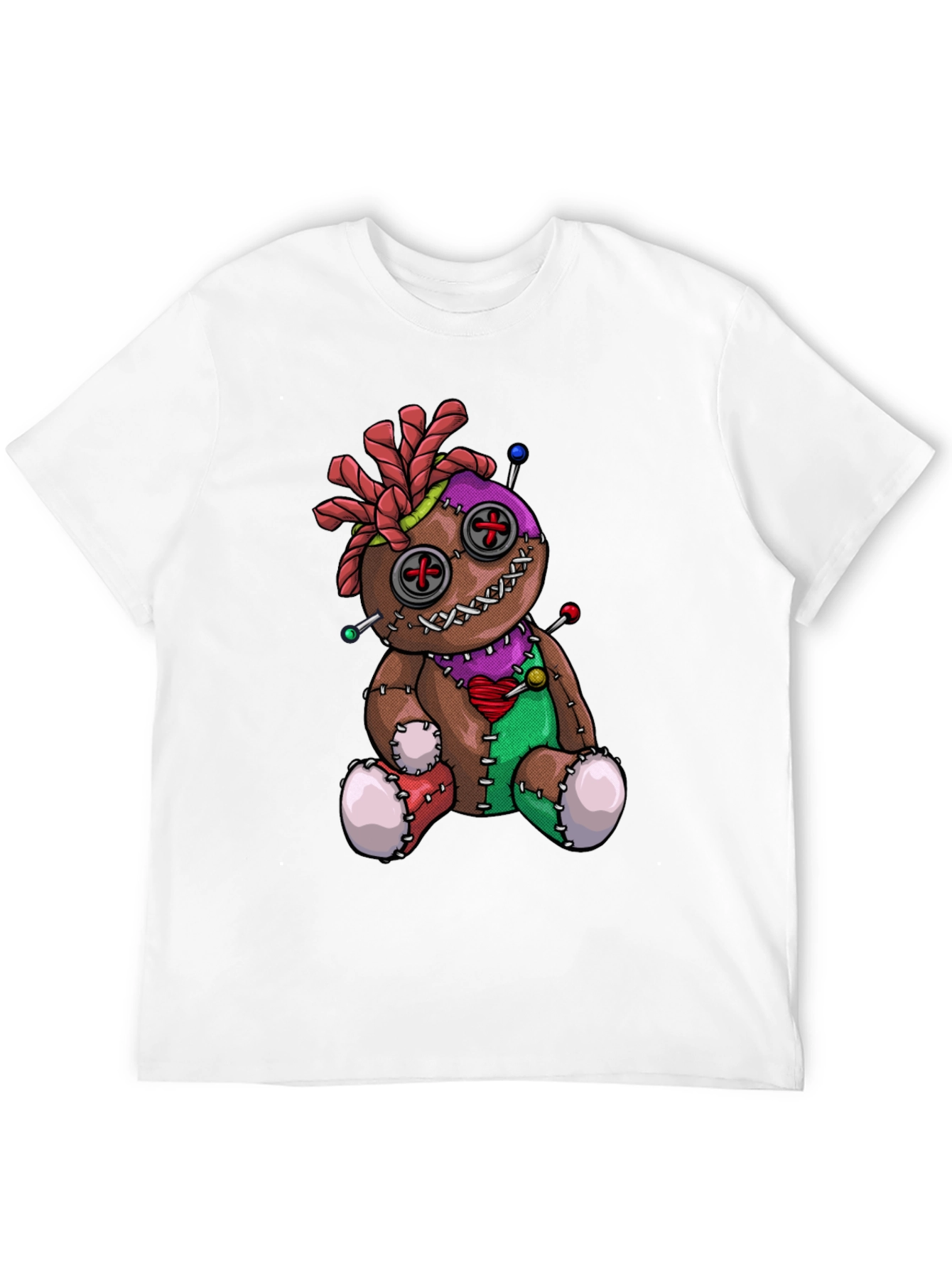 Black Voodoo Doll Graphic T-Shirt - Unique Spooky Design view 12