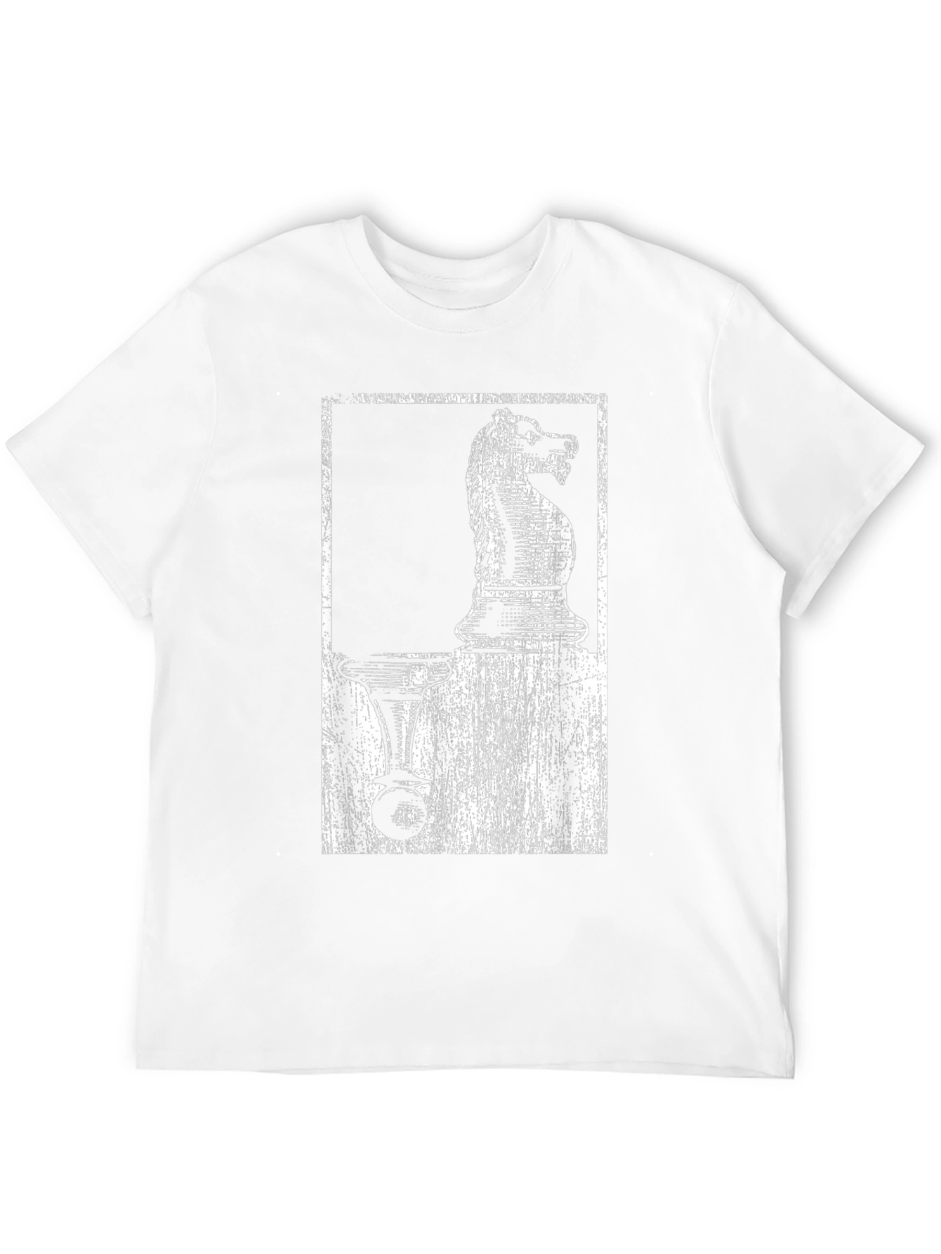 Black Chess Knight & Pawn Graphic Tee - Black Cotton Blend view 12