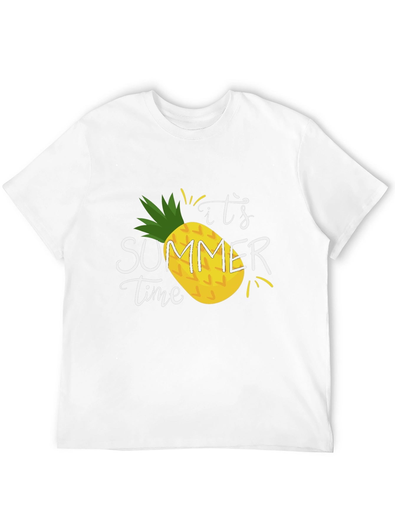 Black It's Summer Time Pineapple T-Shirt view 12