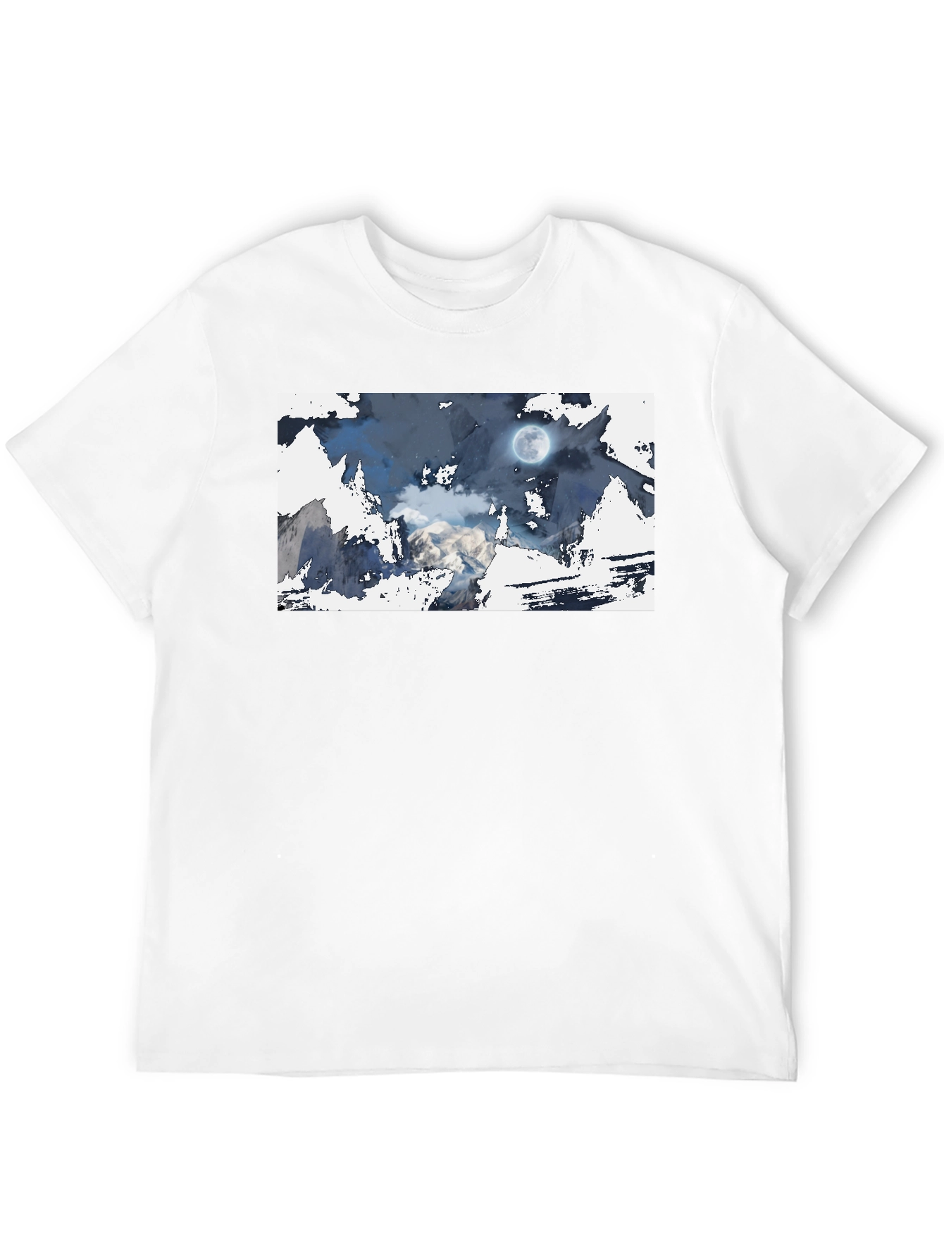 Black Moonlit Mountain Tee - Stylish Graphic Print view 12