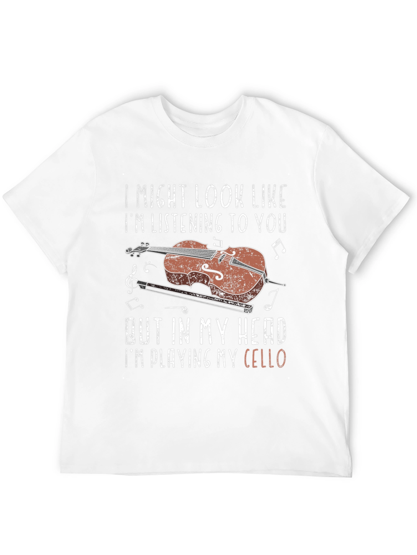 Black Cello Player Graphic Tee - I Might Look Like I'm Listening view 12