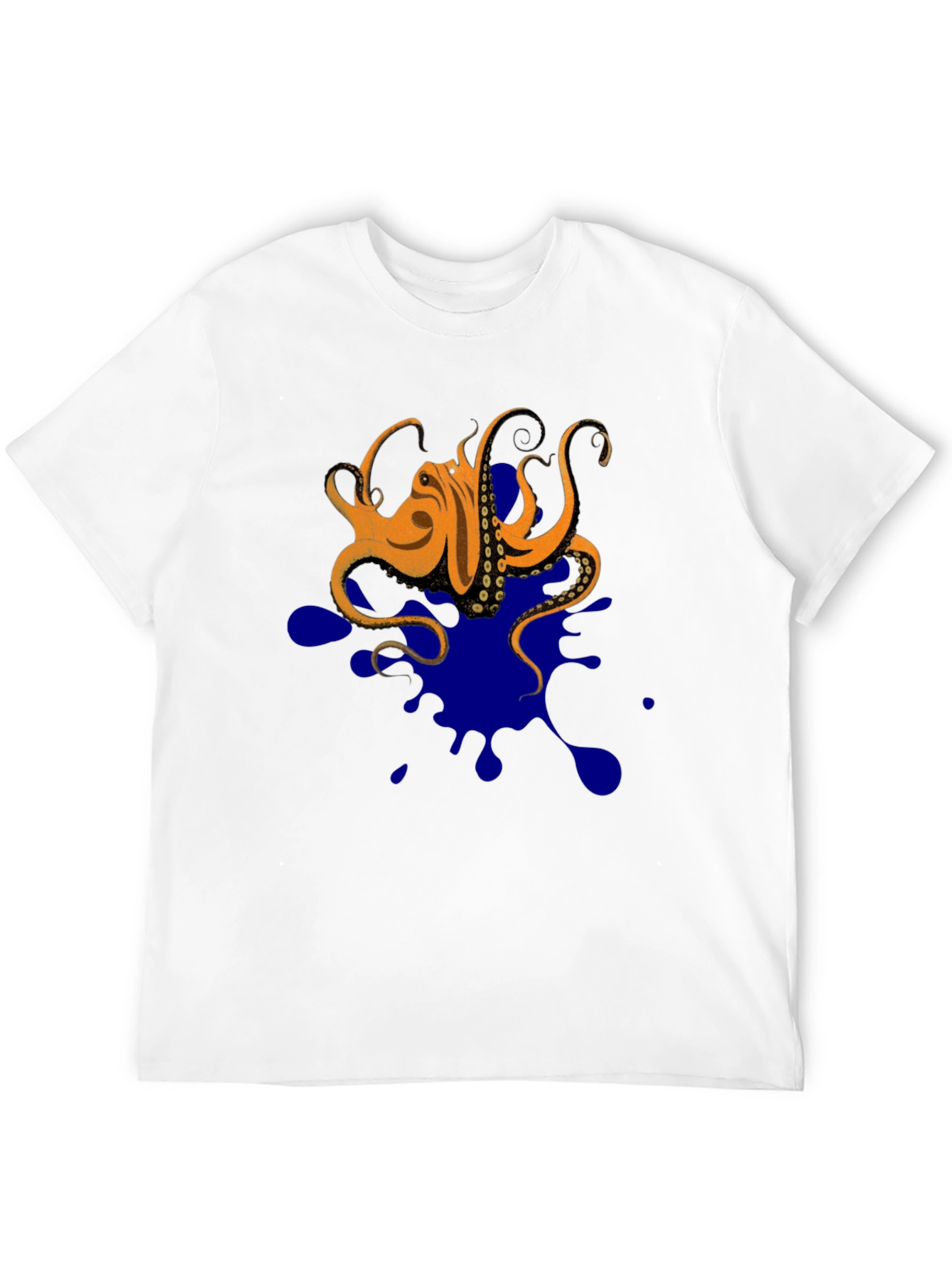 Black Octopus Ink Splatter T-Shirt - Unique Graphic Tee view 12