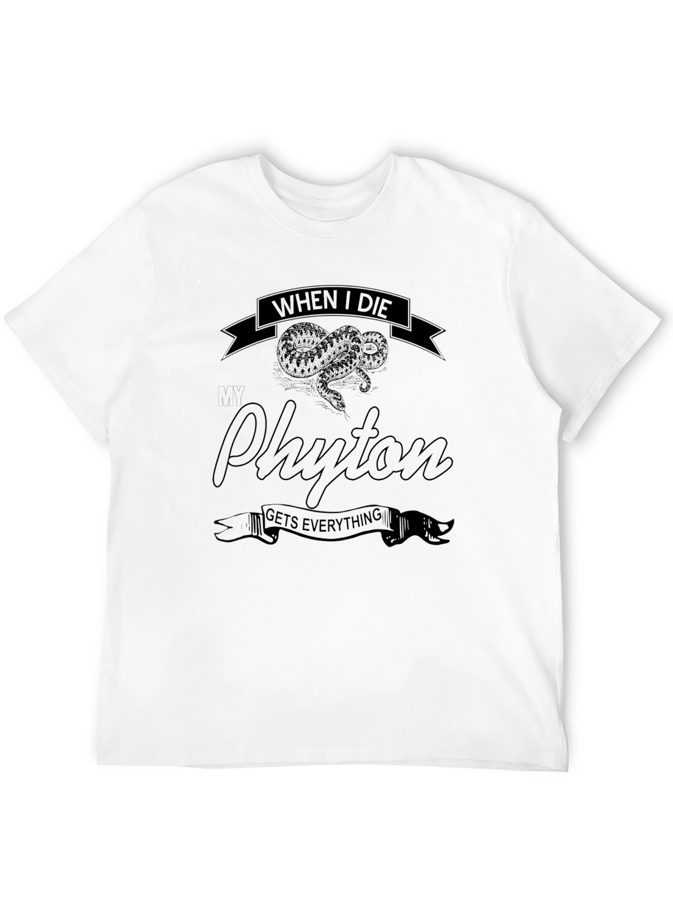 Black Python Snake Novelty T-Shirt view 12