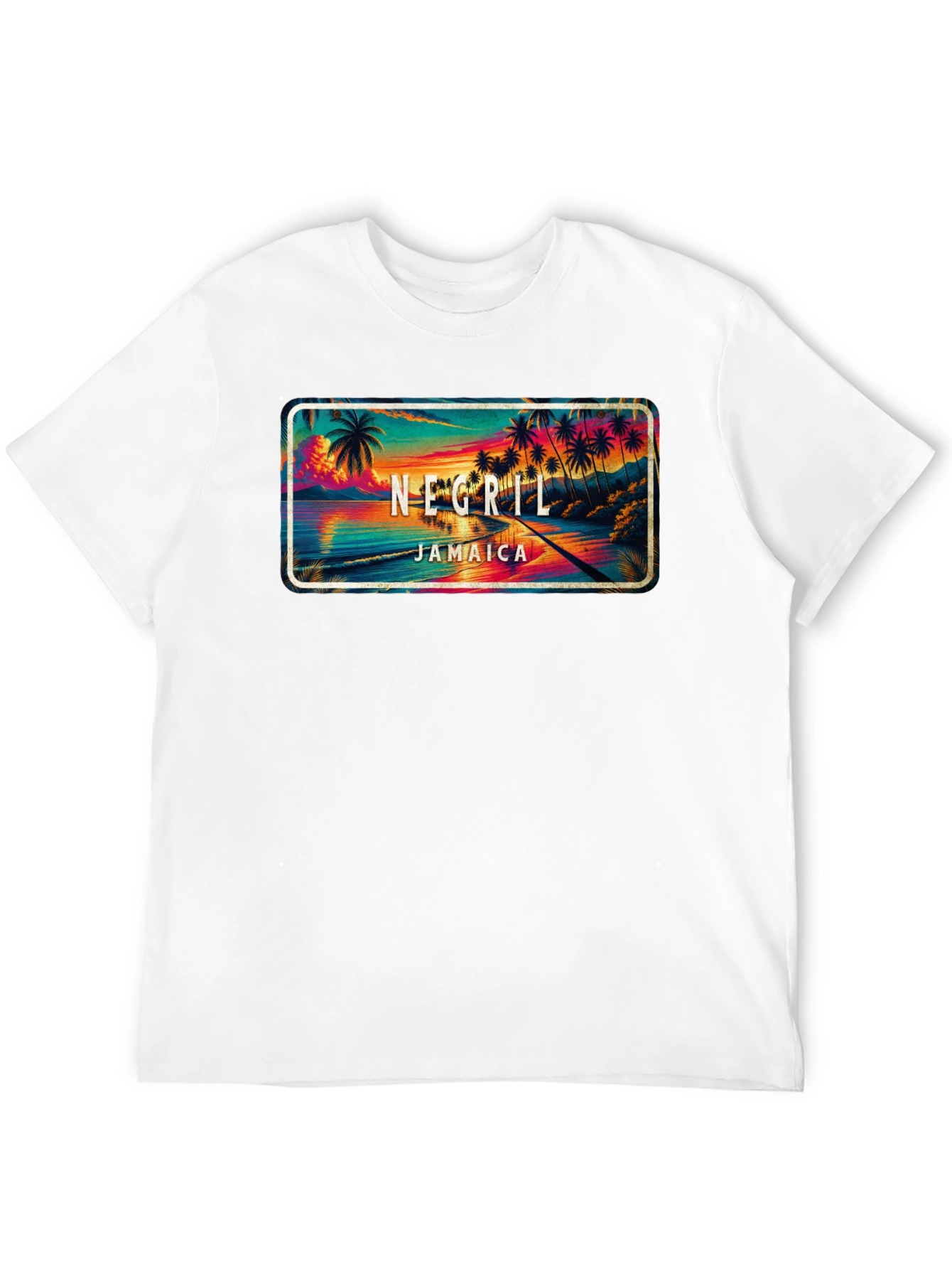 Negril Jamaica Graphic T-Shirt - Tropical Beach Design - 12