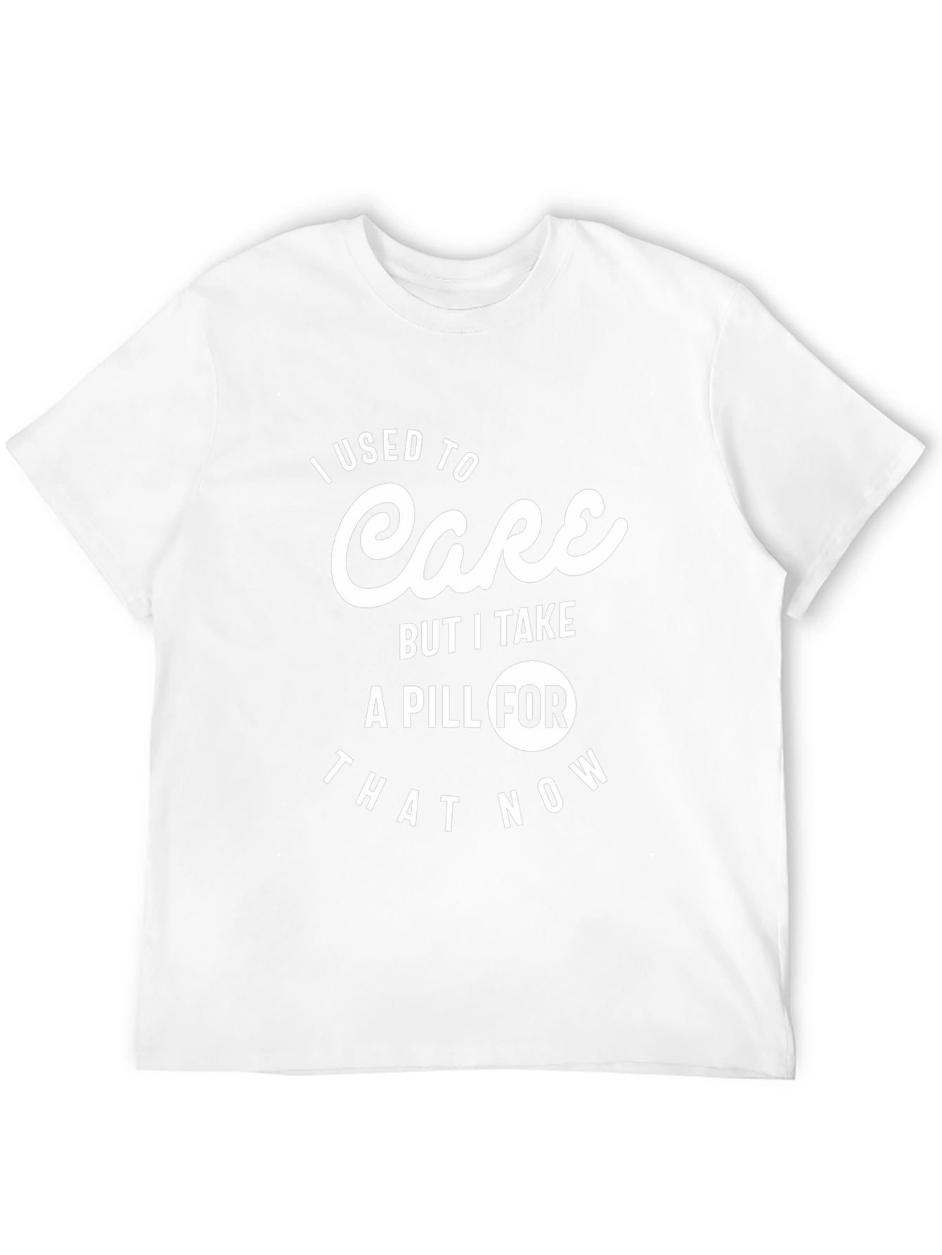 Black I Used to Care Pill Funny Graphic T-Shirt view 12