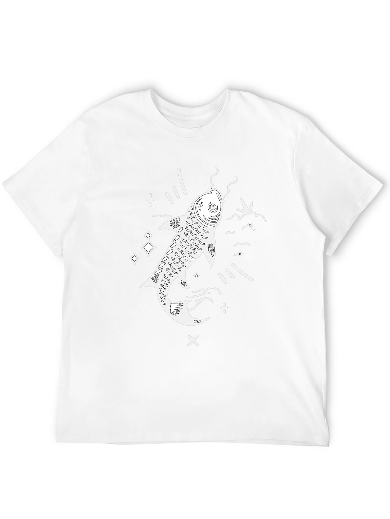 Black Koi Fish Graphic T-Shirt - Black Casual Tee view 12