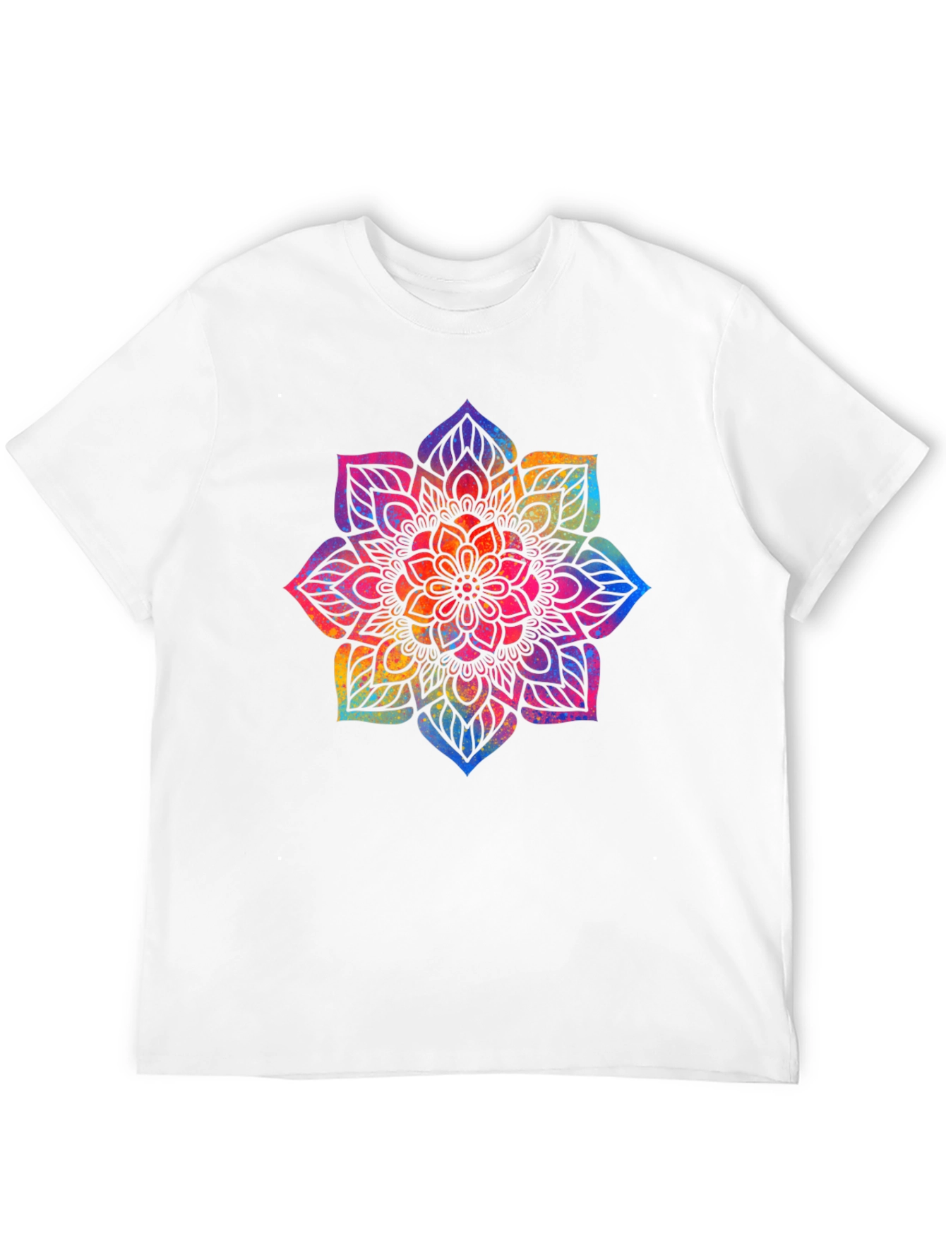 Black Vibrant Mandala Graphic Tee - Black Cotton Comfort view 12