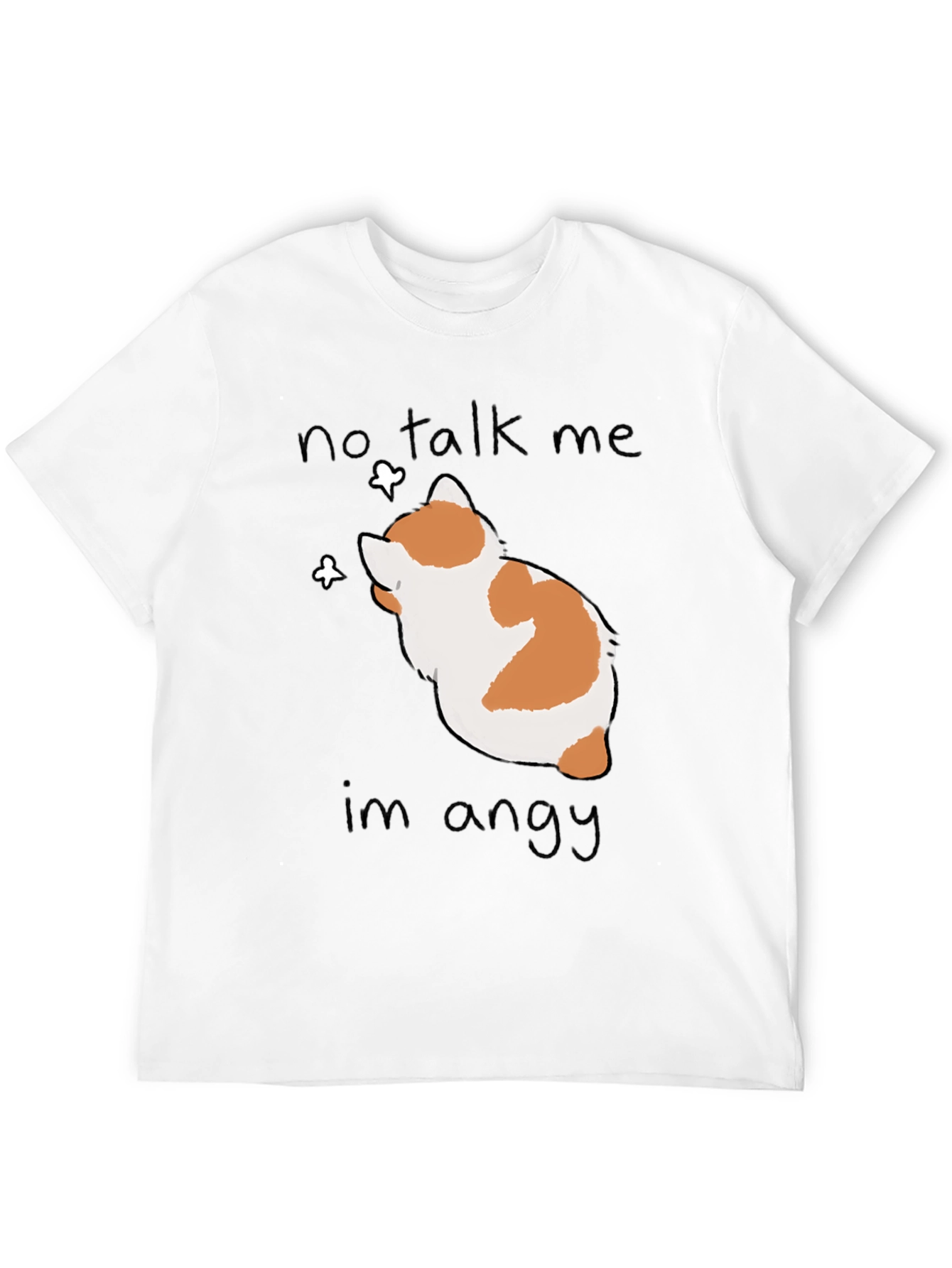 Black No Talk Me I'm Angy T-Shirt - Funny Cat Tee view 12