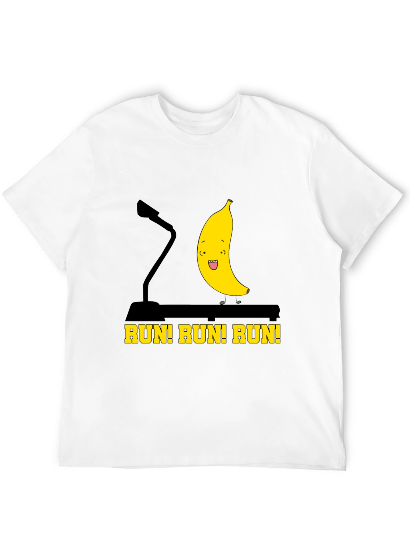 Black Run Banana Run Funny Graphic Tee view 12