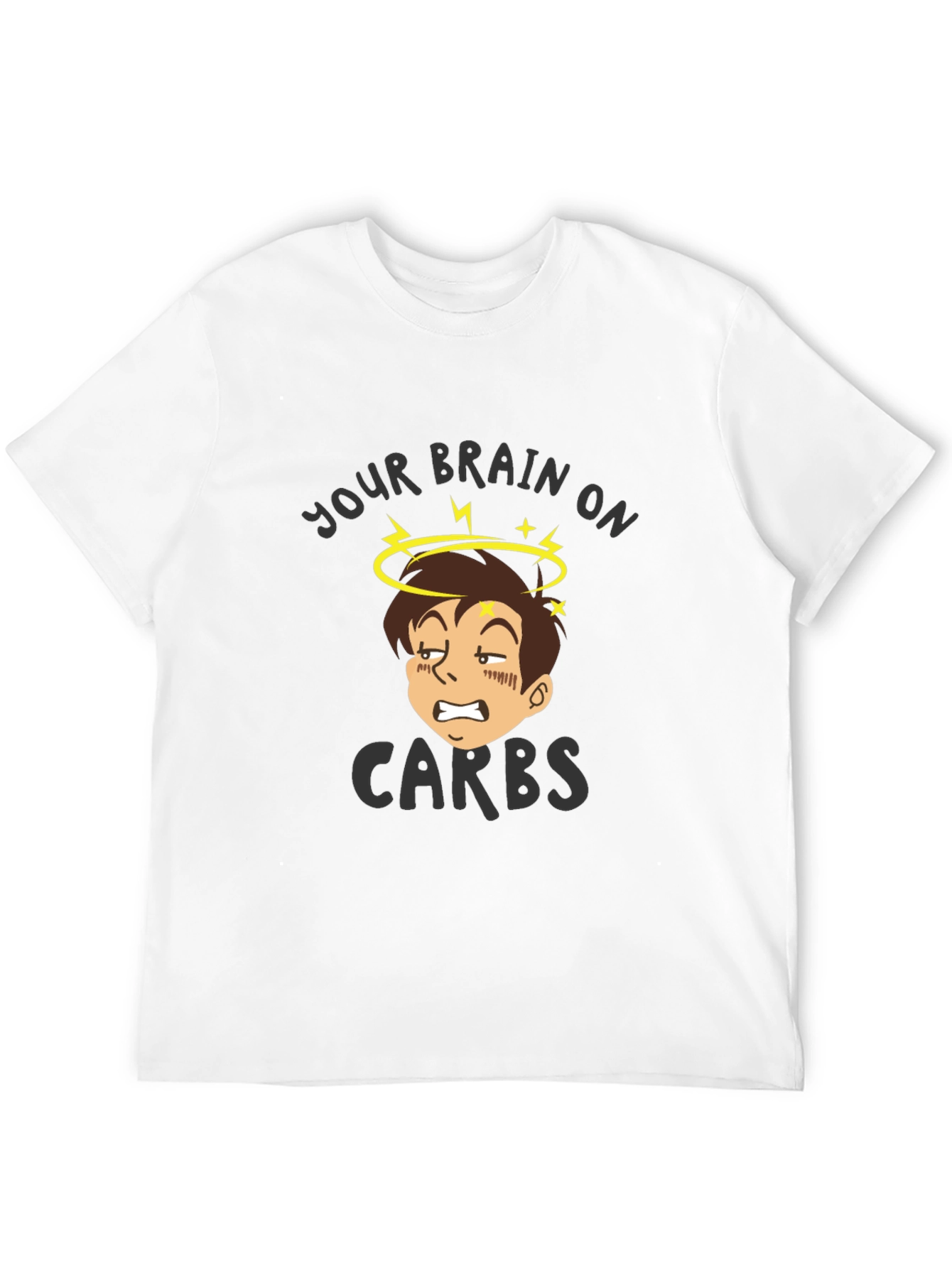 Black Your Brain On Carbs Black T-Shirt view 12