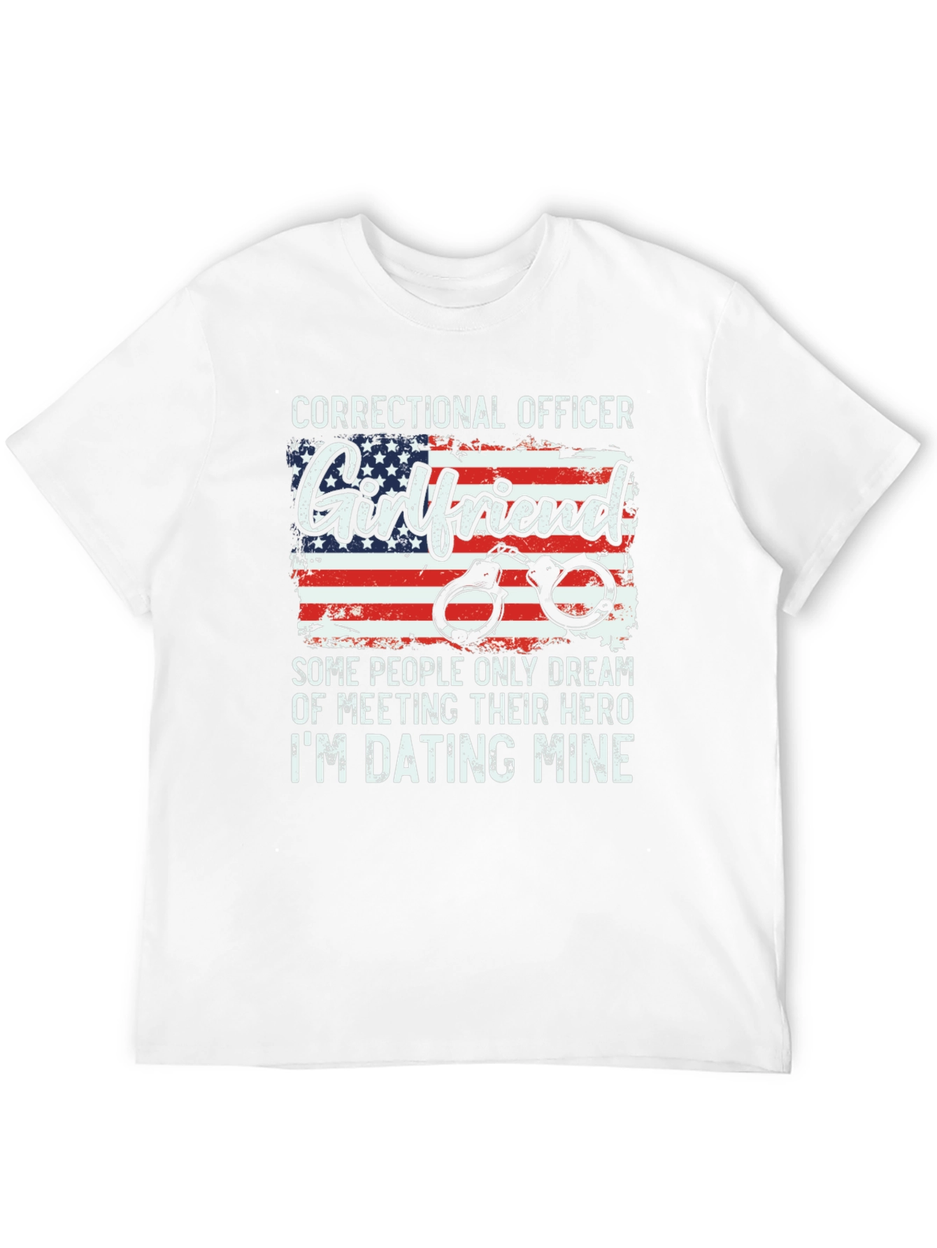 Black Correctional Officer Girlfriend T-Shirt - Hero Dating Tee view 12