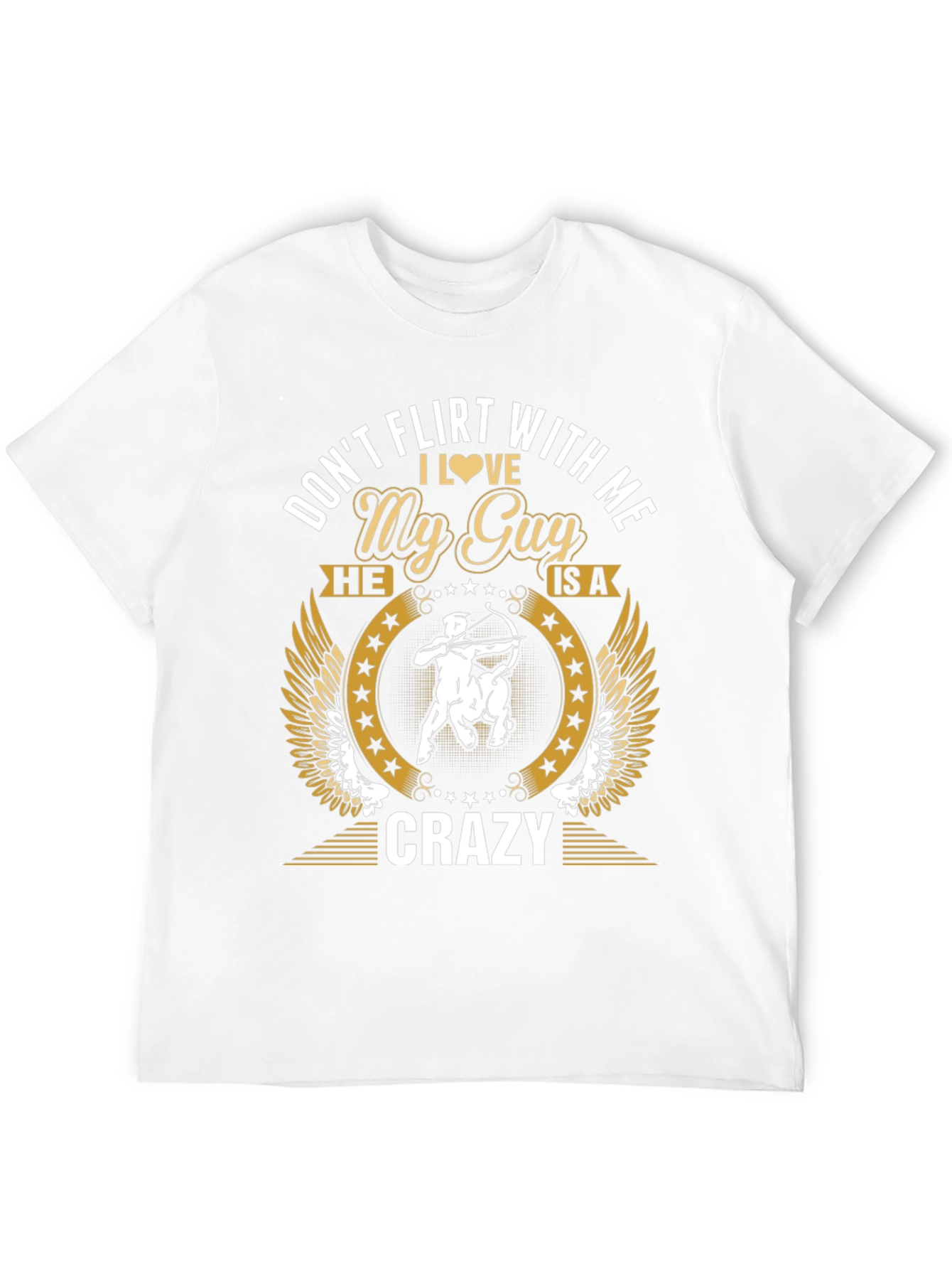 Black Don't Flirt With Me My Guy is Crazy T-Shirt view 12