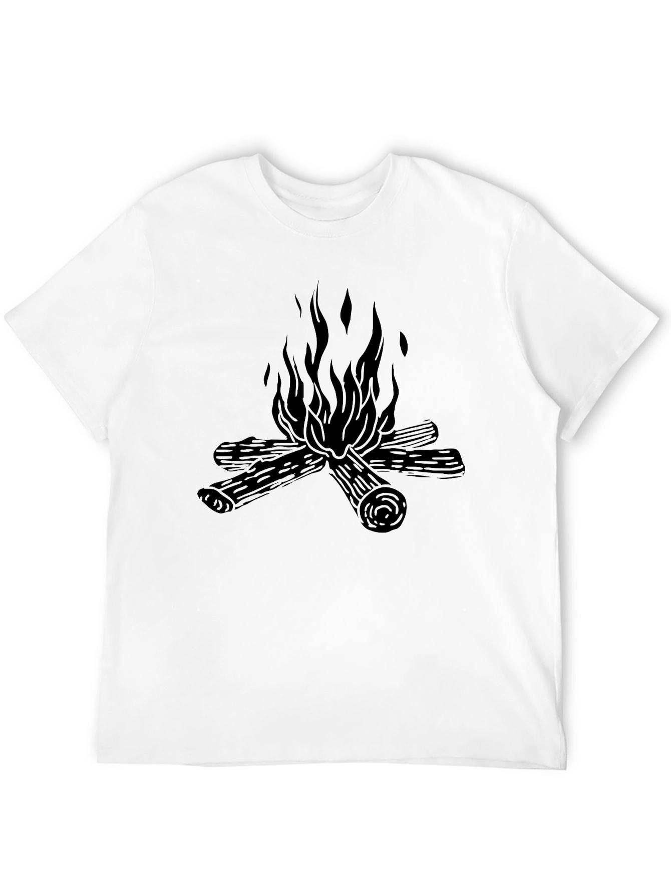 Black Campfire Graphic Tee - Soft Black Cotton T-Shirt view 12