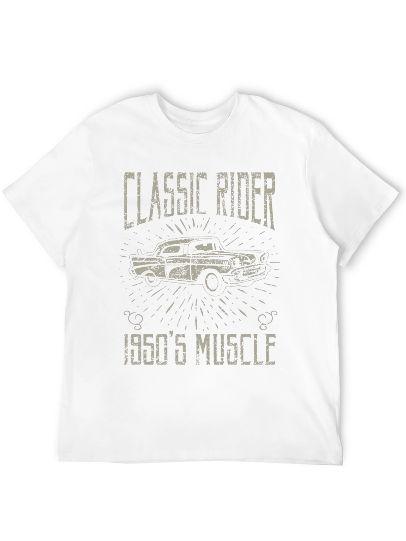Black Classic Rider 1950's Muscle Car T-Shirt view 12