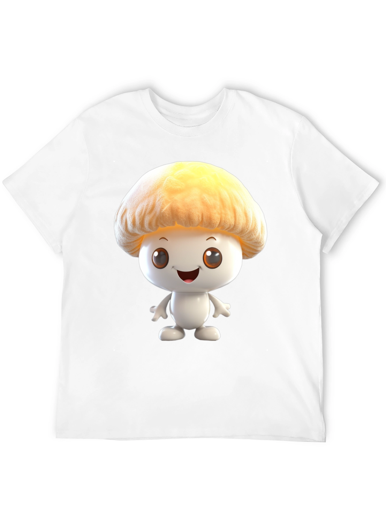 Black Mushroom Cartoon Graphic Tee - Black Cotton Blend Shirt view 12