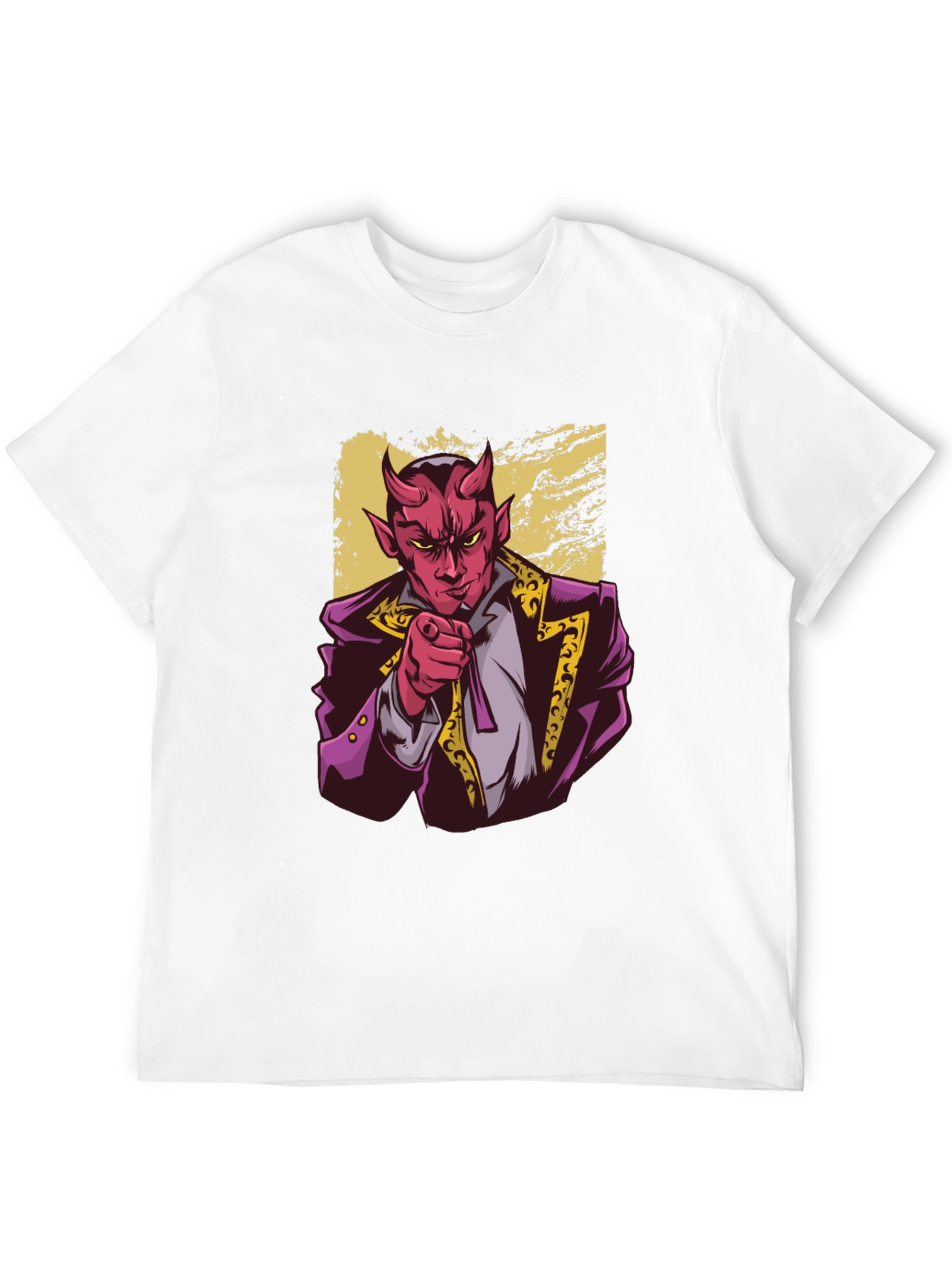 Black Devil Pointing Graphic Tee - Stylish Men's T-Shirt view 12