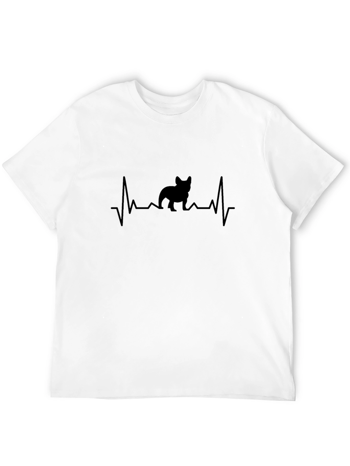 Black Black French Bulldog Heartbeat T-Shirt view 12