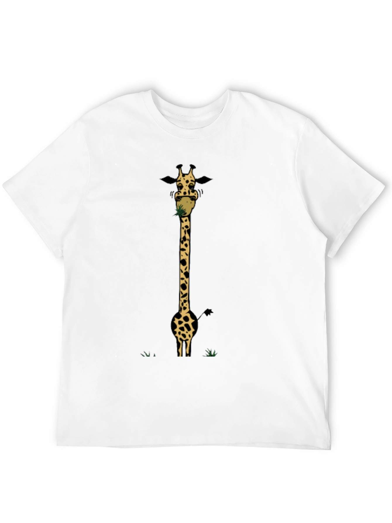 Black Giraffe Eating Grass Graphic Tee view 12
