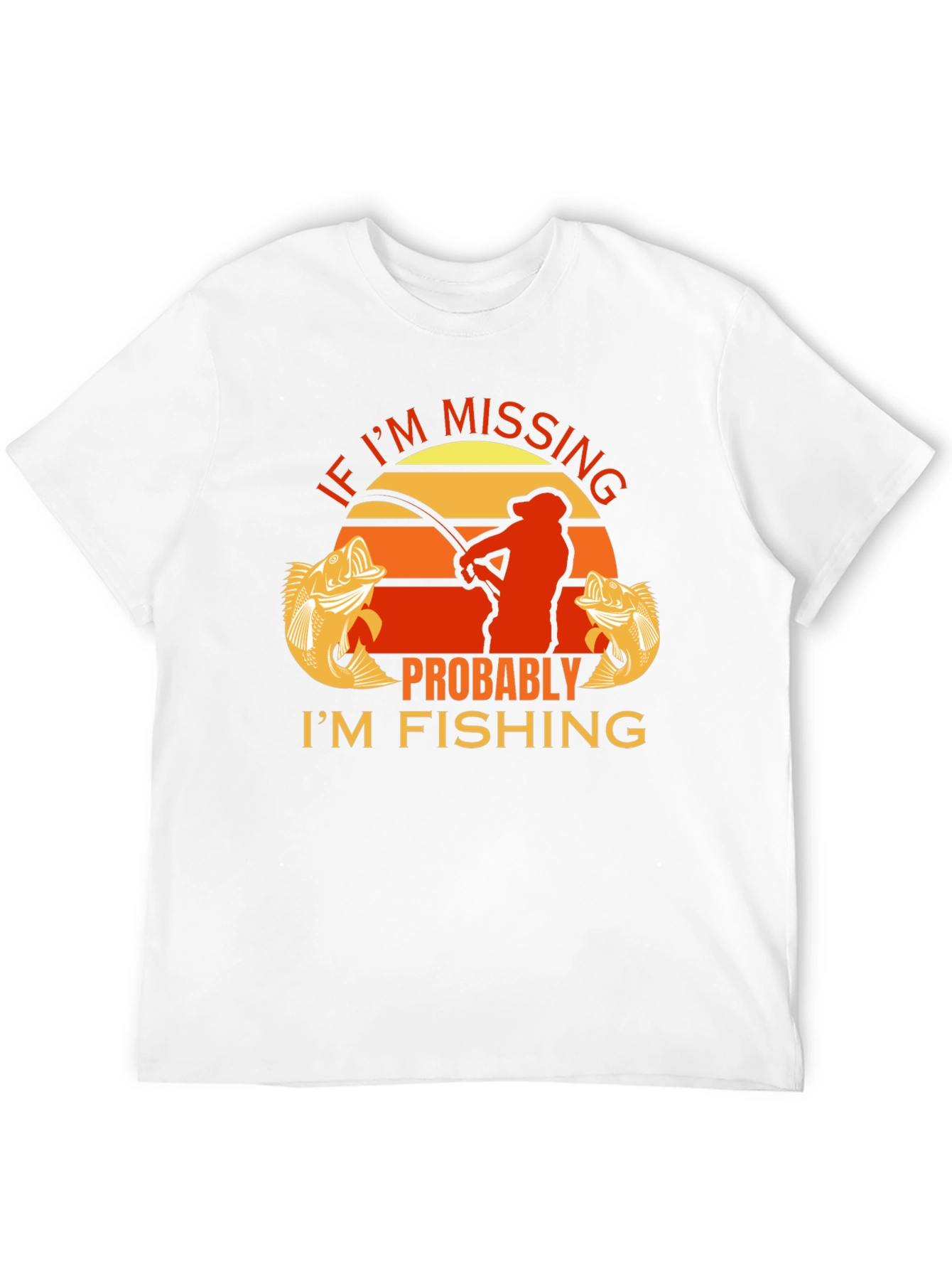 Black Funny Fishing T-Shirt - If I'm Missing, I'm Fishing view 12