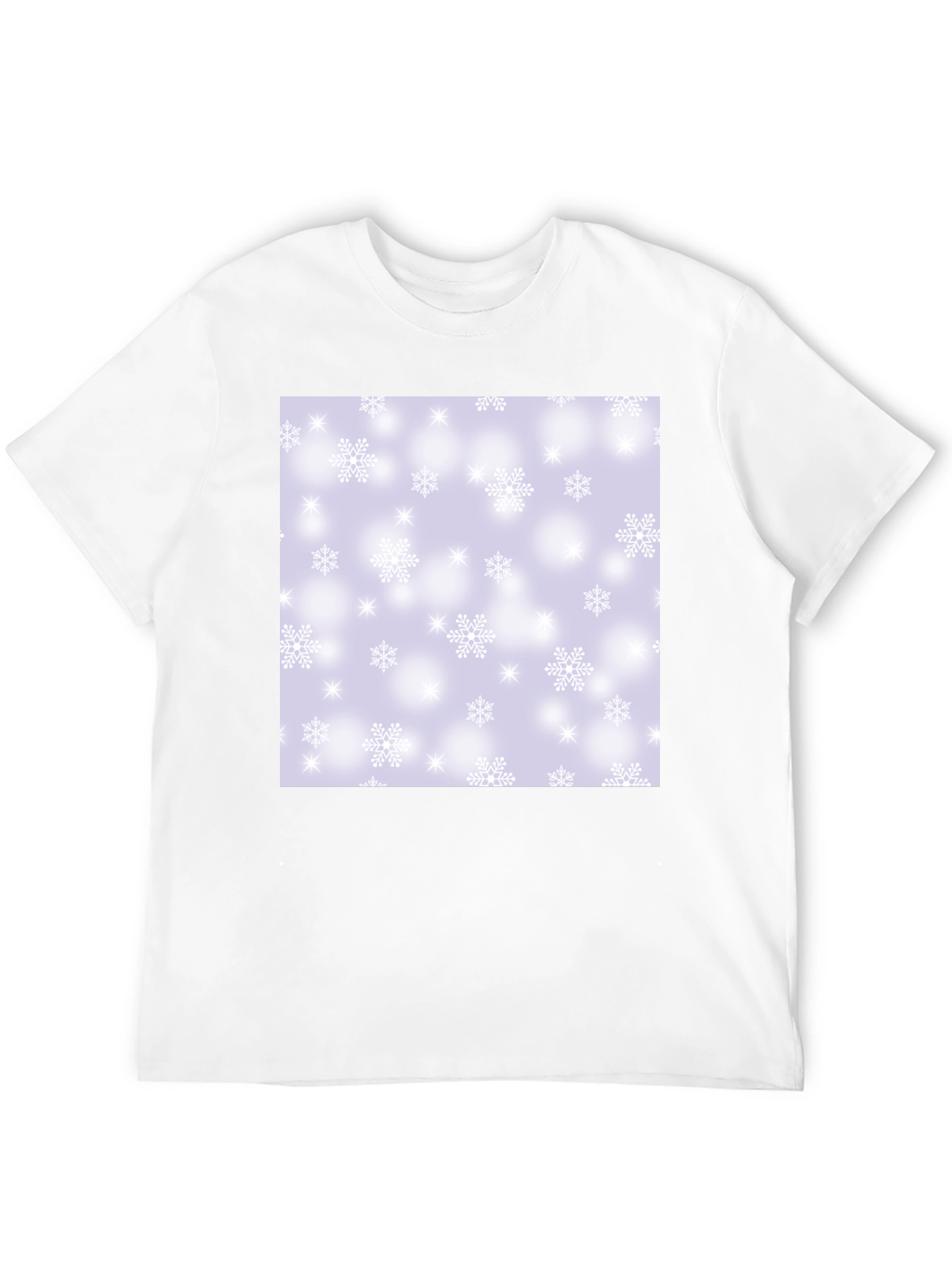 Black Snowflake Pattern T-Shirt view 12