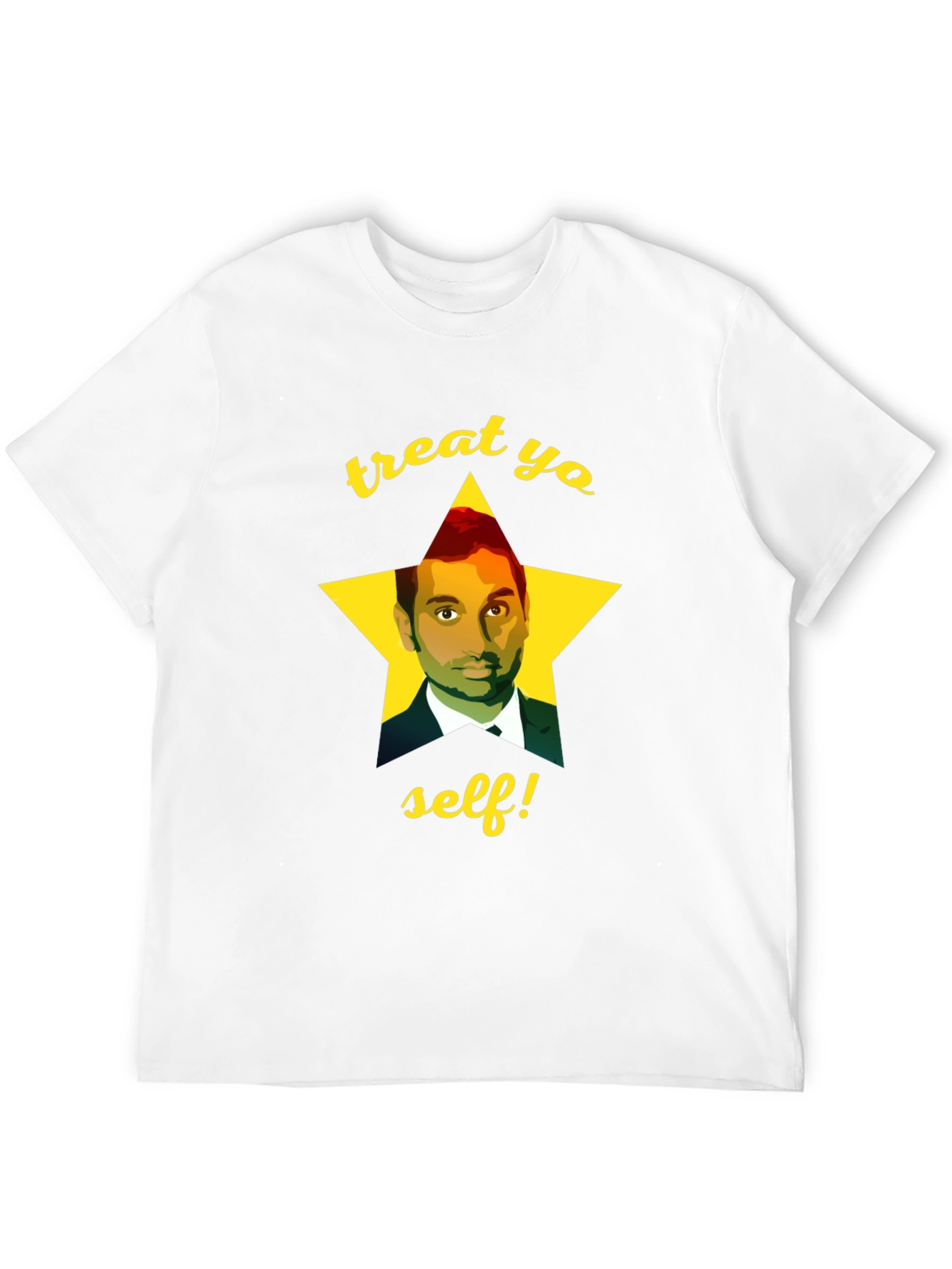Black Treat Yo Self Aziz Ansari T-Shirt view 12