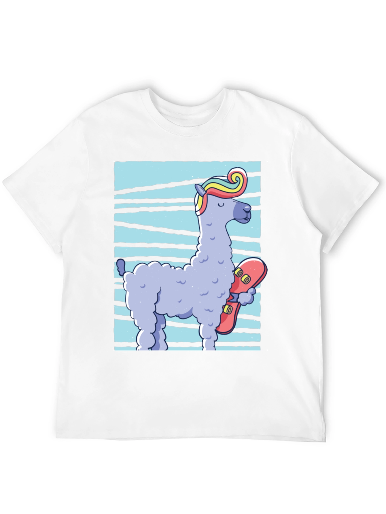 Black Llama Skateboarder Graphic Tee - Black Cotton Blend view 12