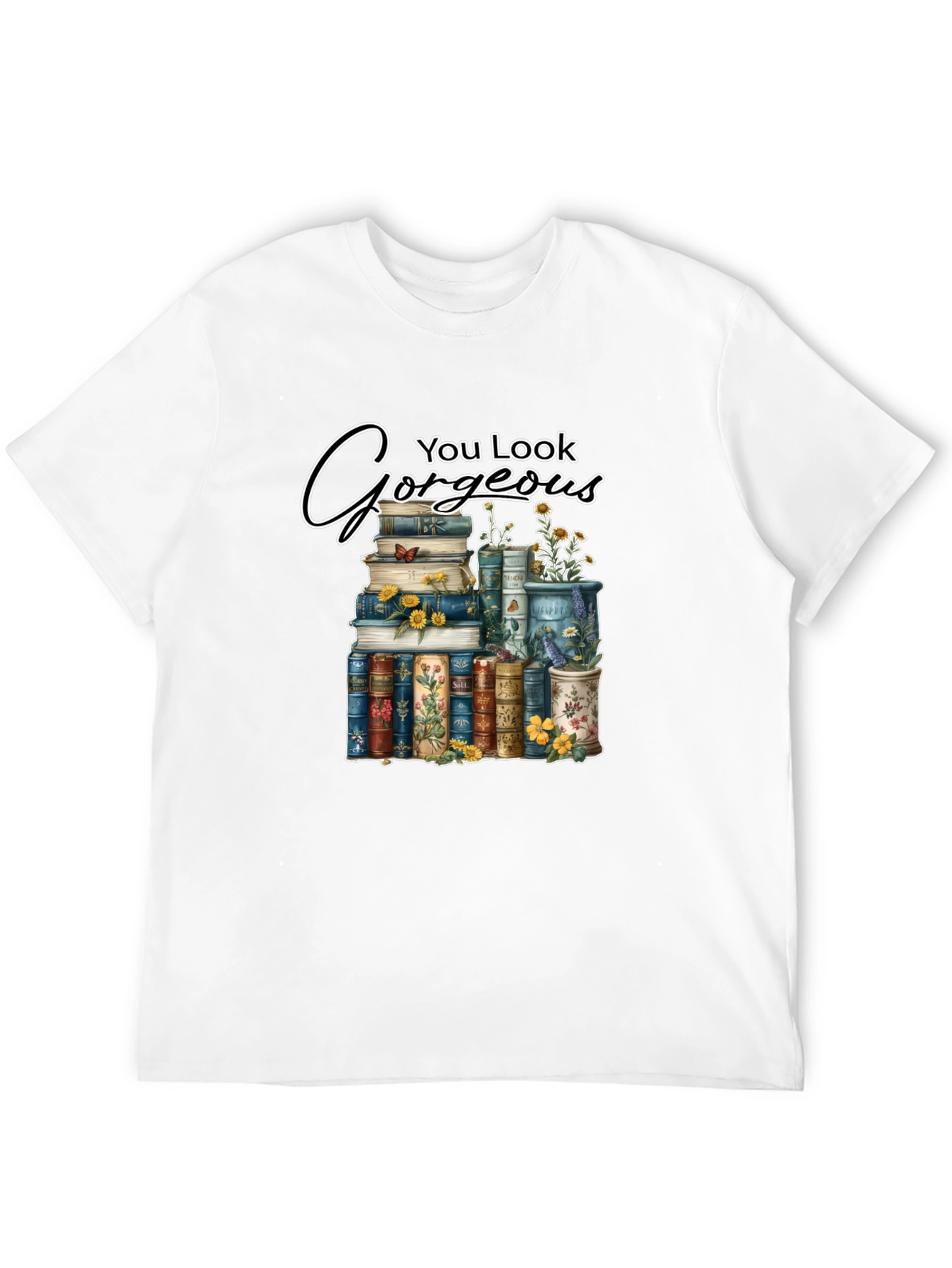 Black Gorgeous Book Stack T-Shirt view 12