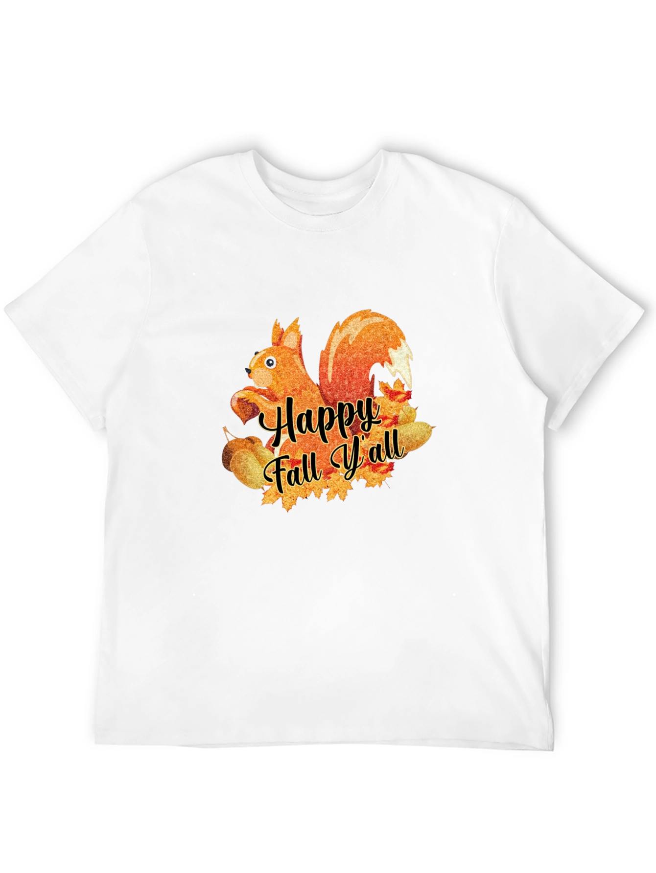 Black Happy Fall Y'all Squirrel T-Shirt view 12