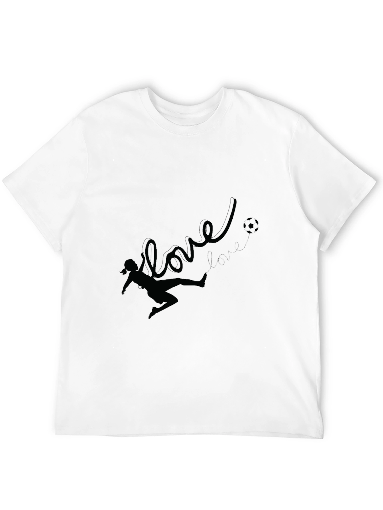 Black Love Soccer Black T-Shirt for Women view 12