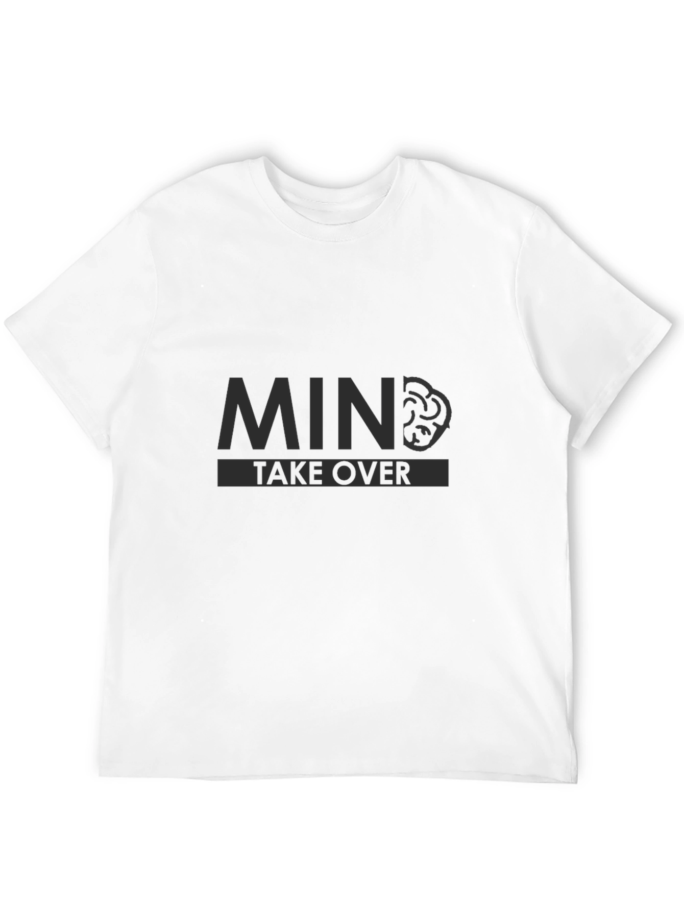 Black Mind Takeover Graphic Tee - Black Cotton T-Shirt view 12