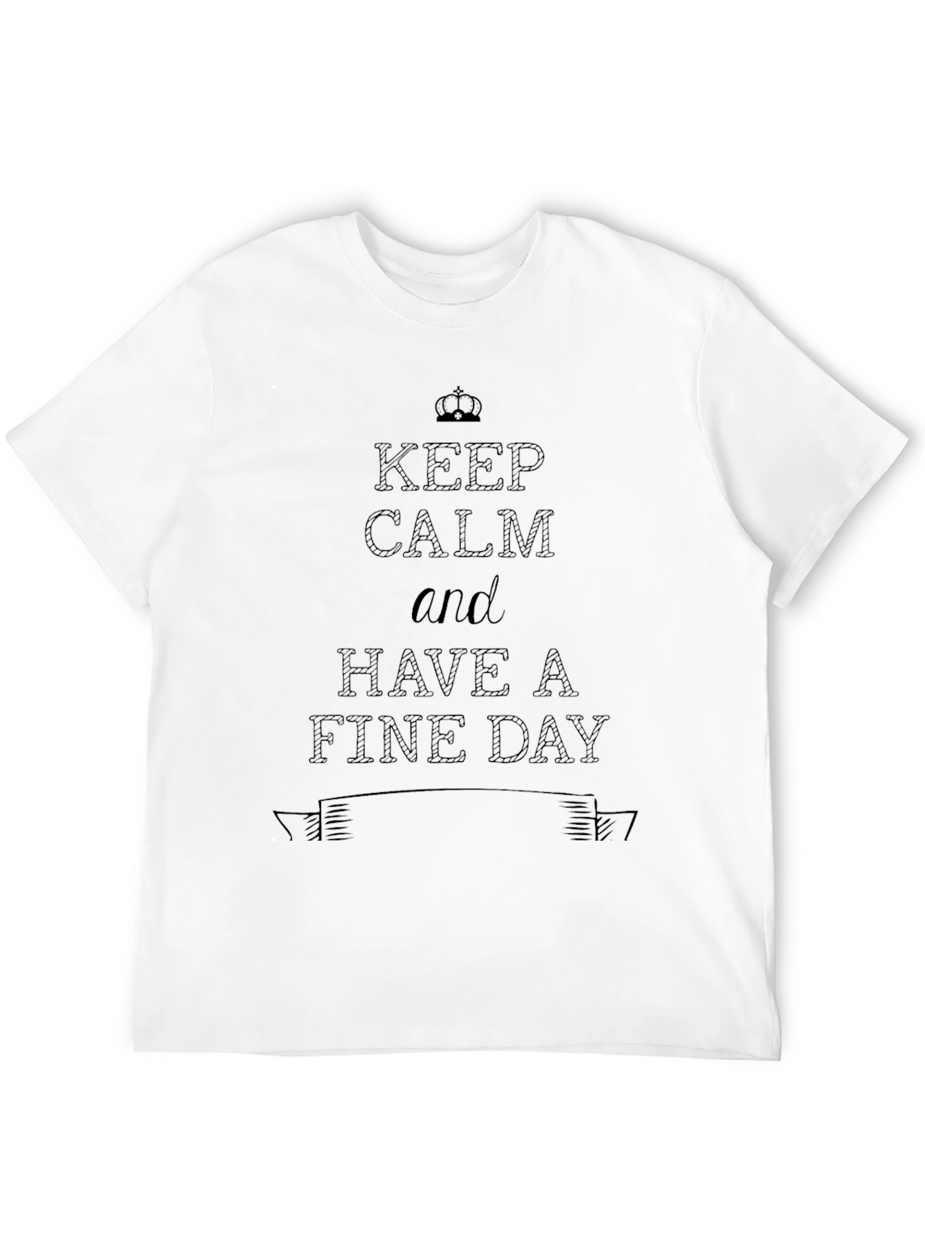 Black Keep Calm Graphic Tee - Black Cotton T-Shirt view 12