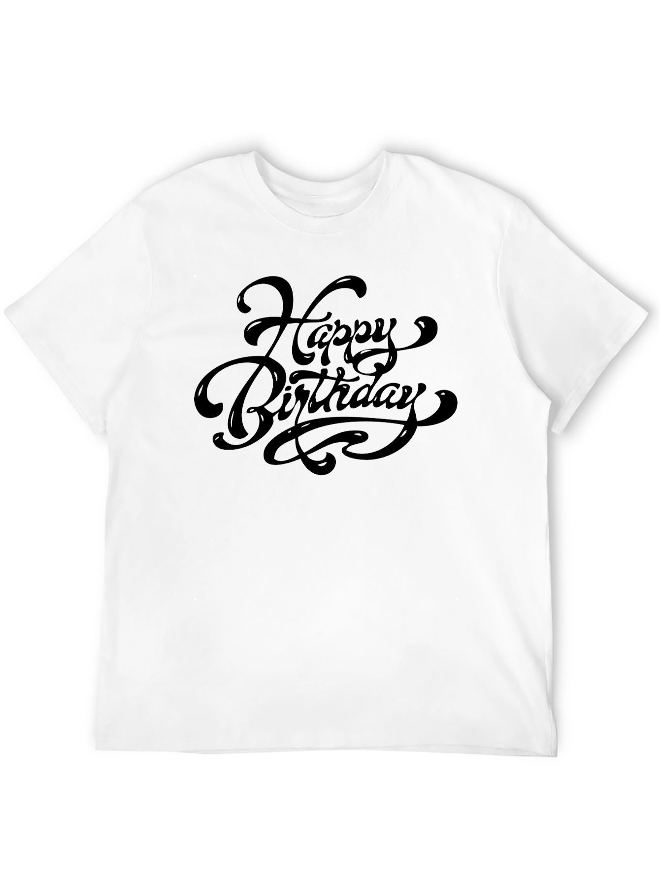 Black Happy Birthday Black Crew Neck T-Shirt view 12
