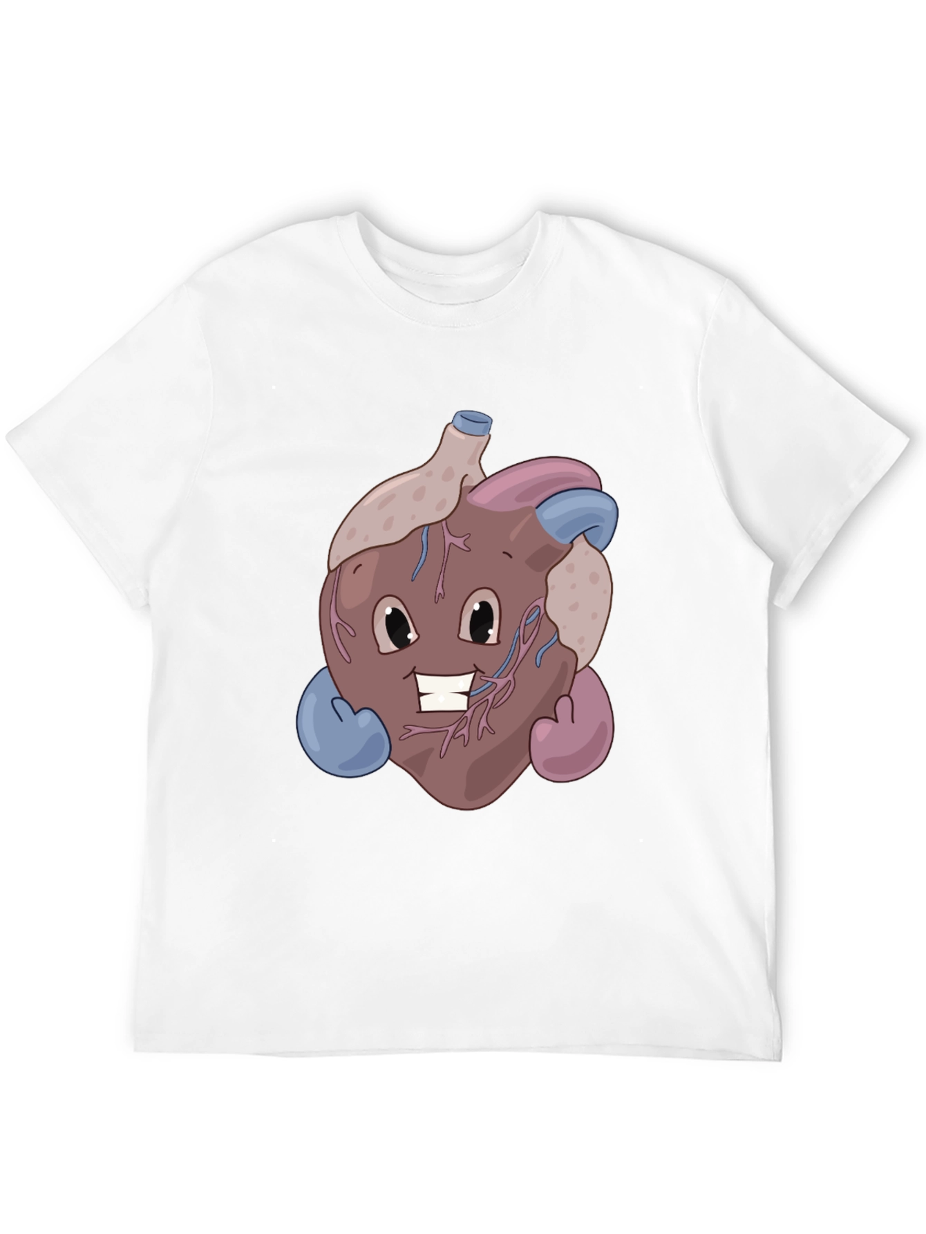 Black Funny Cartoon Heart T-Shirt - Anatomically Awesome! view 12