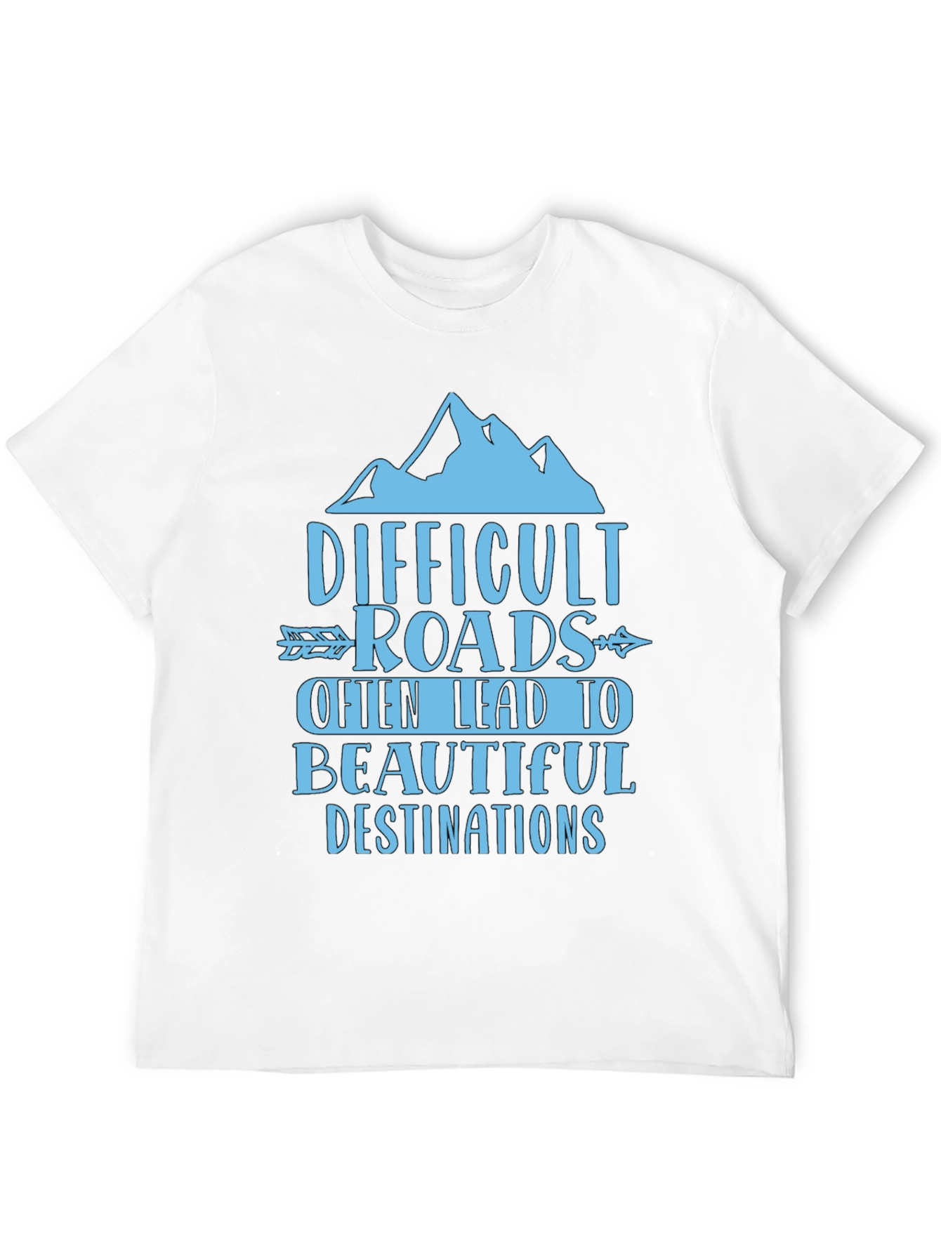 Black Difficult Roads Graphic Tee - Adventure Awaits view 12