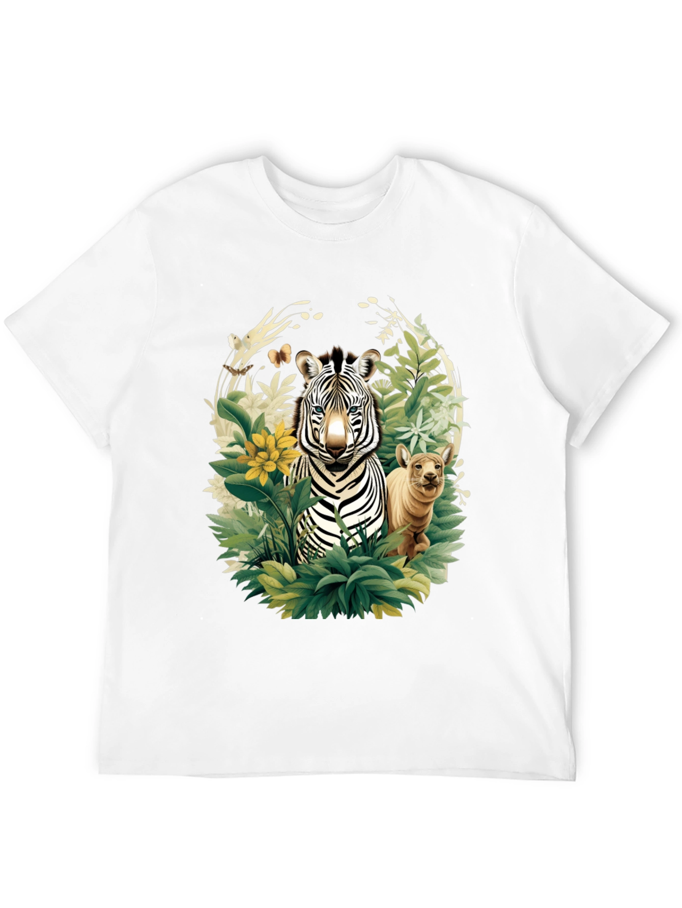 Black Zebra & Cub Wildlife T-Shirt - Unique Animal Design view 12